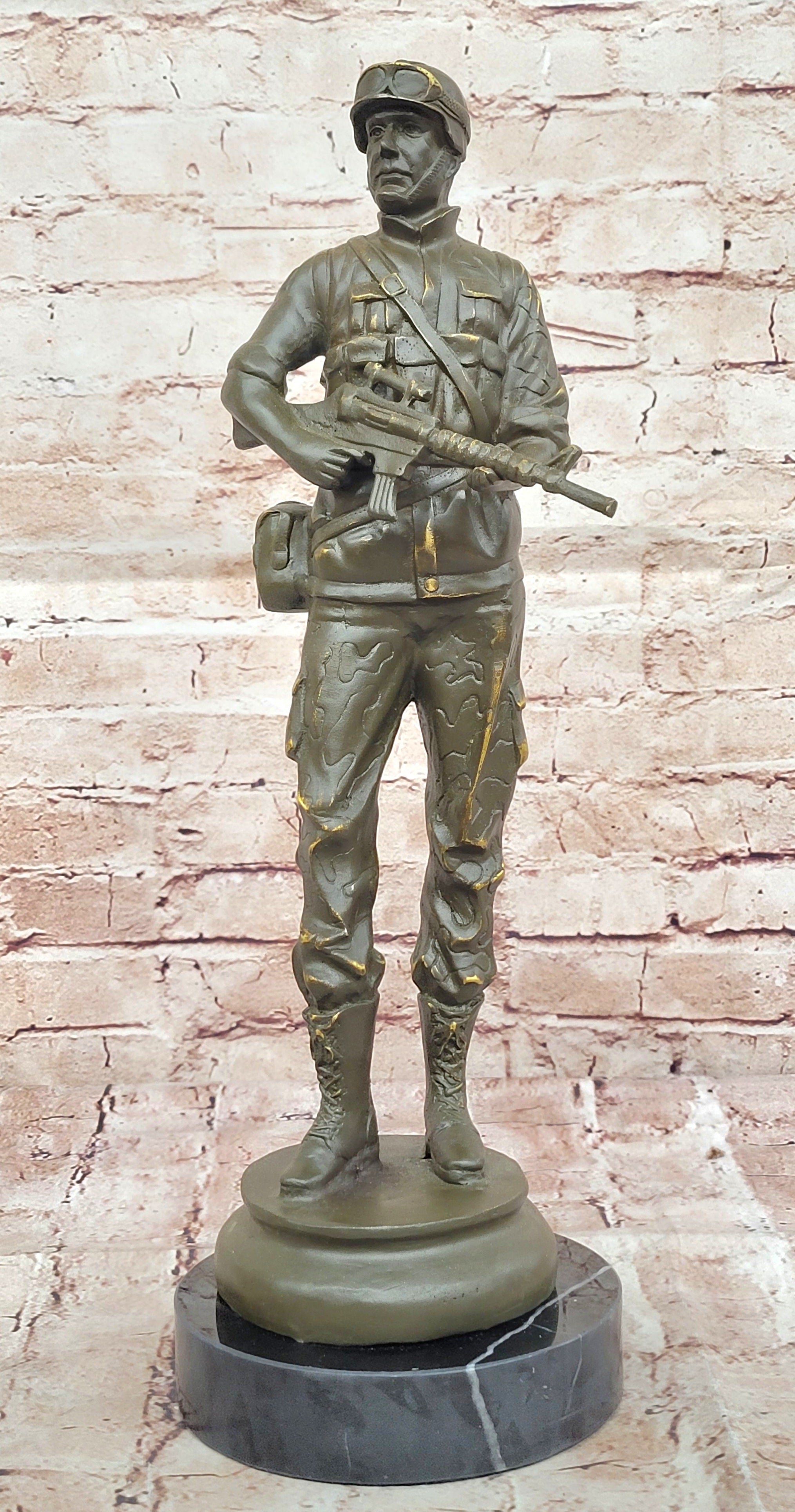 Limited Edition Bronze Army Trooper Sculpture Statue by Fisher Veteran Tribute Art