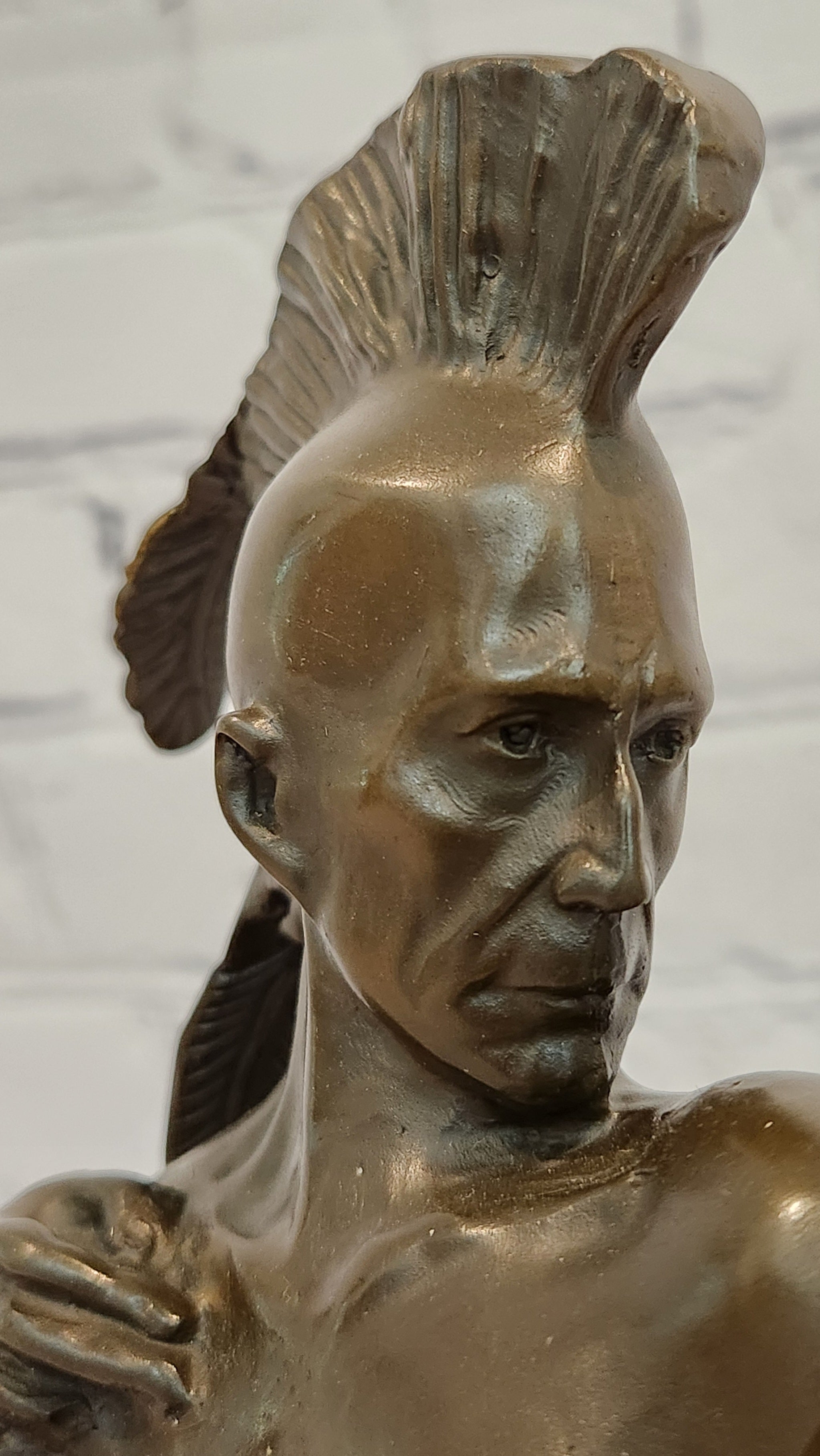 Bronze Archer Sculpture Native American Warrior Signed Mario Nick Collectible