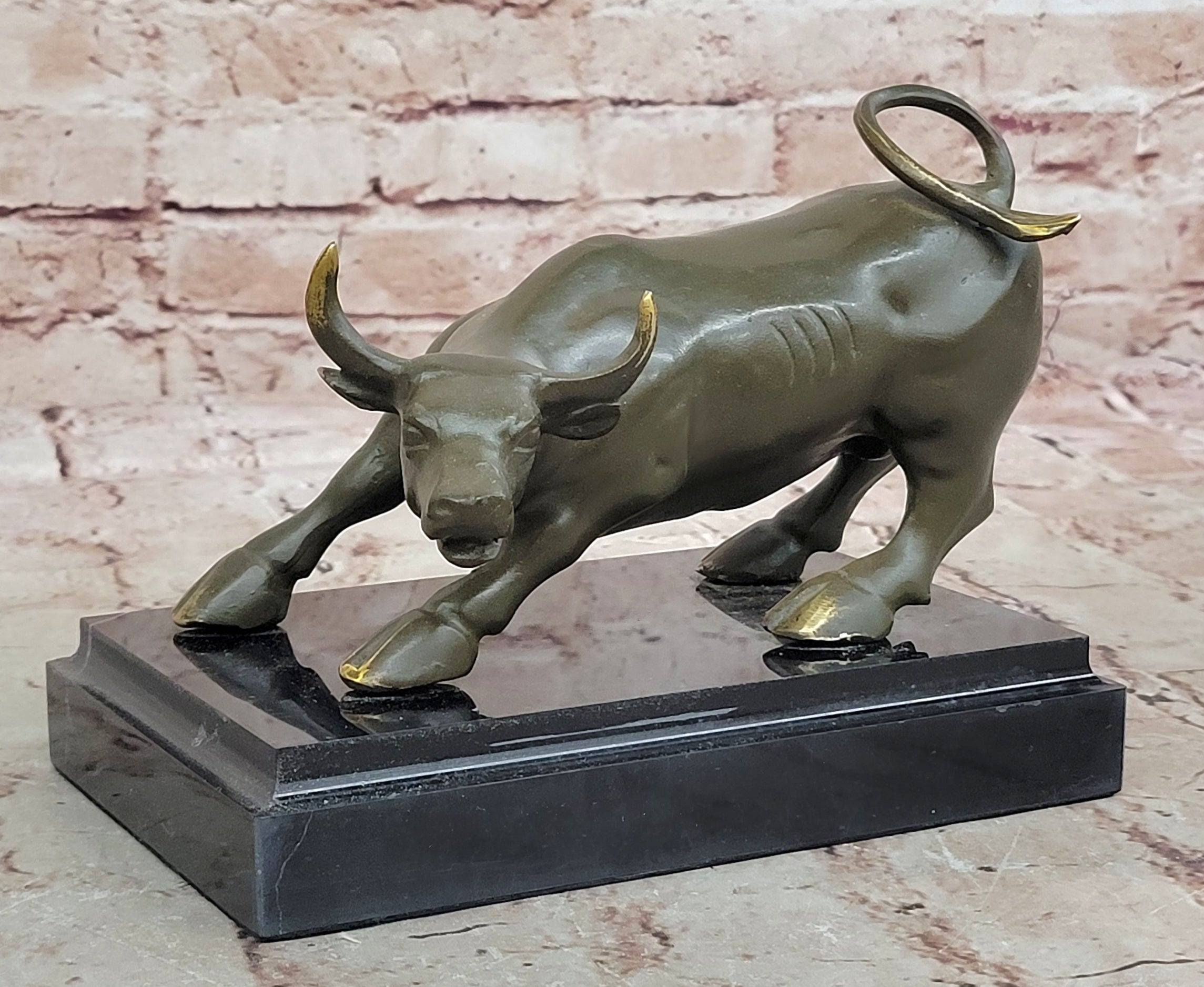 Charging Bull Figurine Bronze Statue by Milo Wall Street Art Sculpture Office Decor Gift