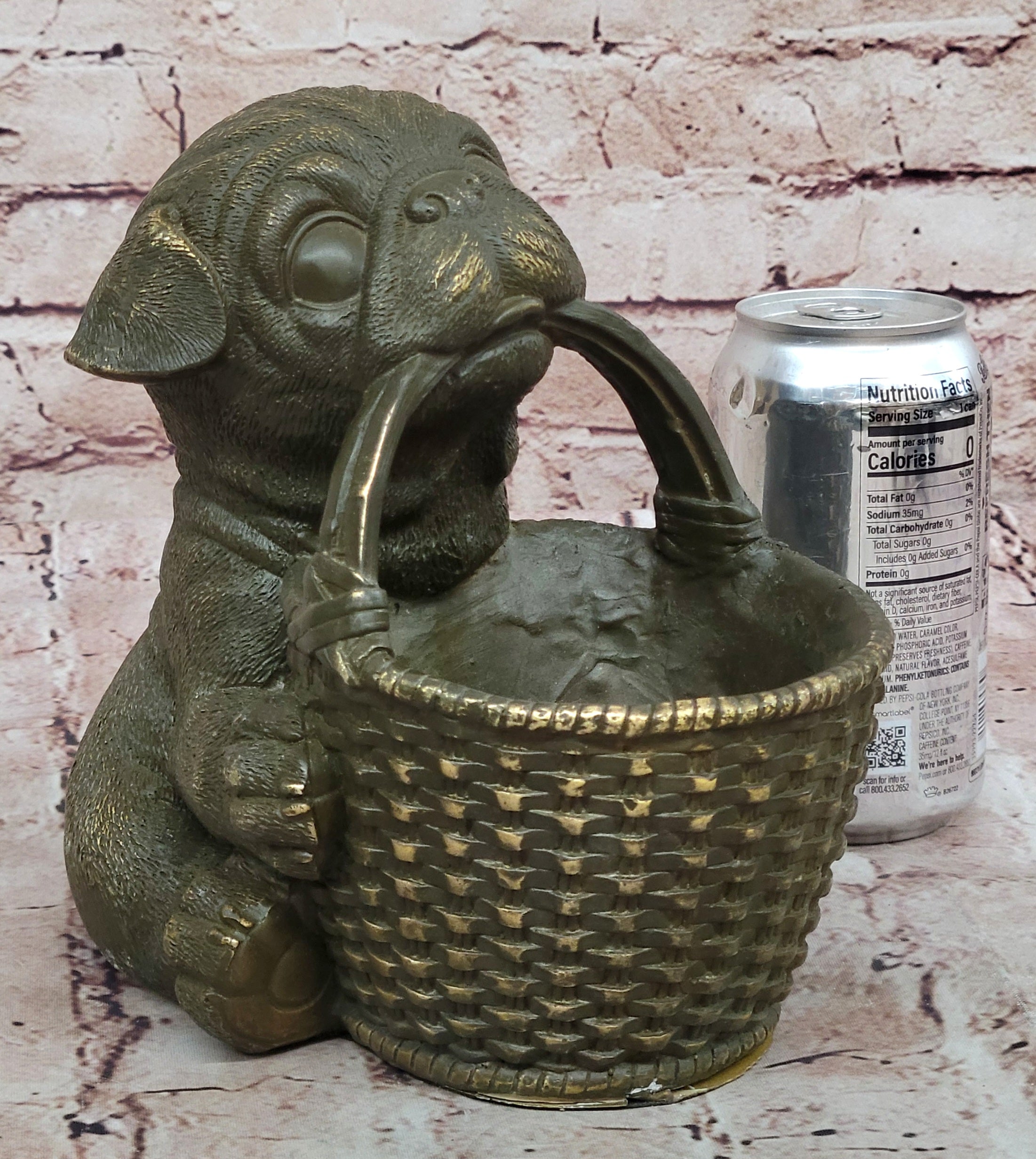 Genuine Bronze Sculpture Statue of Puppy by Milo Gift Tray Storage Dog Decor