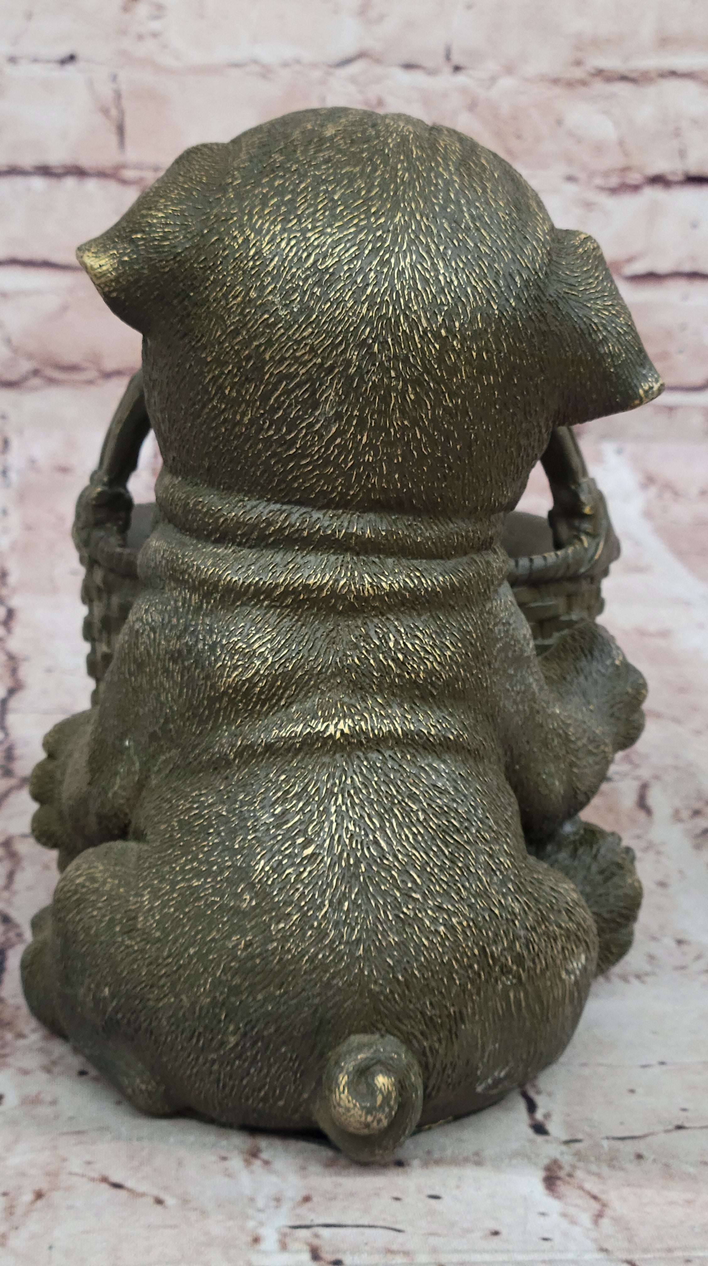 Genuine Bronze Sculpture Statue of Puppy by Milo Gift Tray Storage Dog Decor