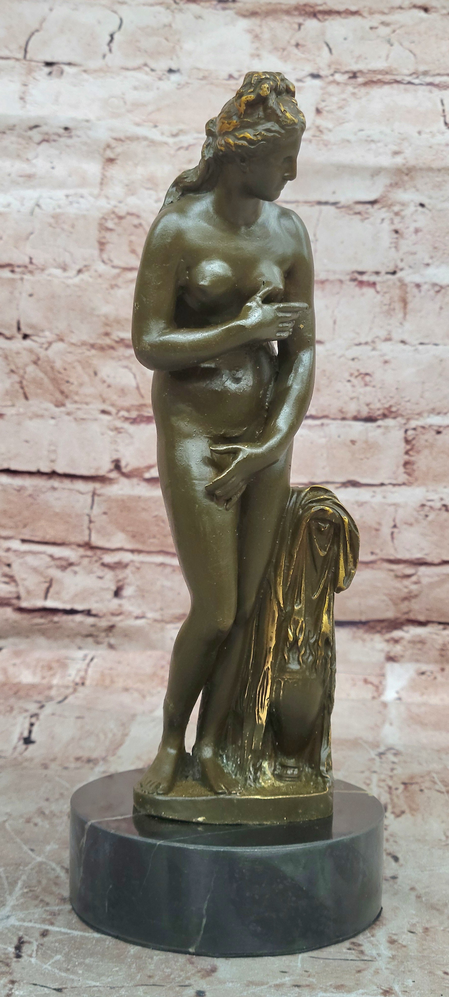 Bronze Sculpture of Venus Greek Goddess Aphrodite Signed Patoue Myth Collectible Art