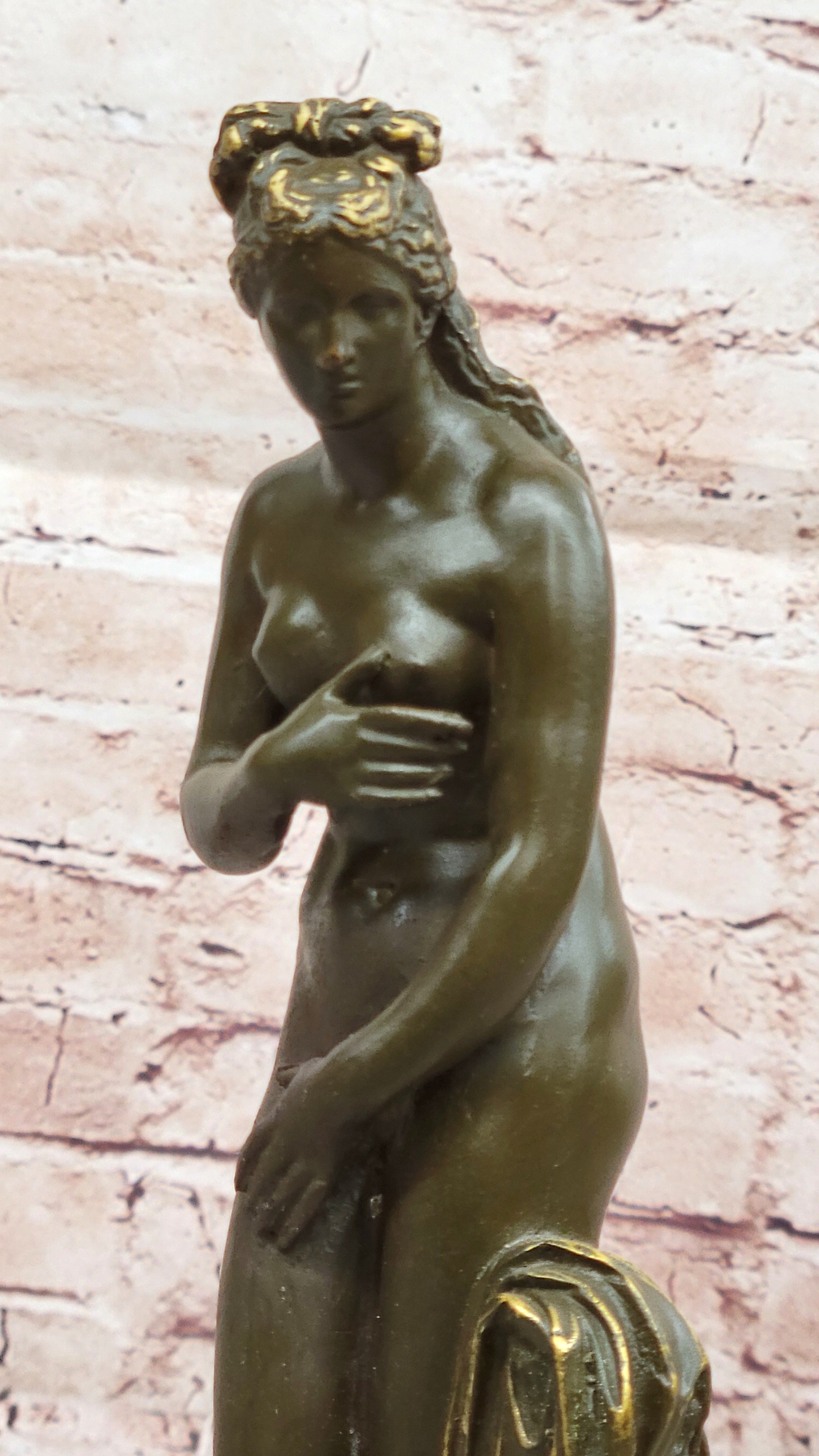 Bronze Sculpture of Venus Greek Goddess Aphrodite Signed Patoue Myth Collectible Art