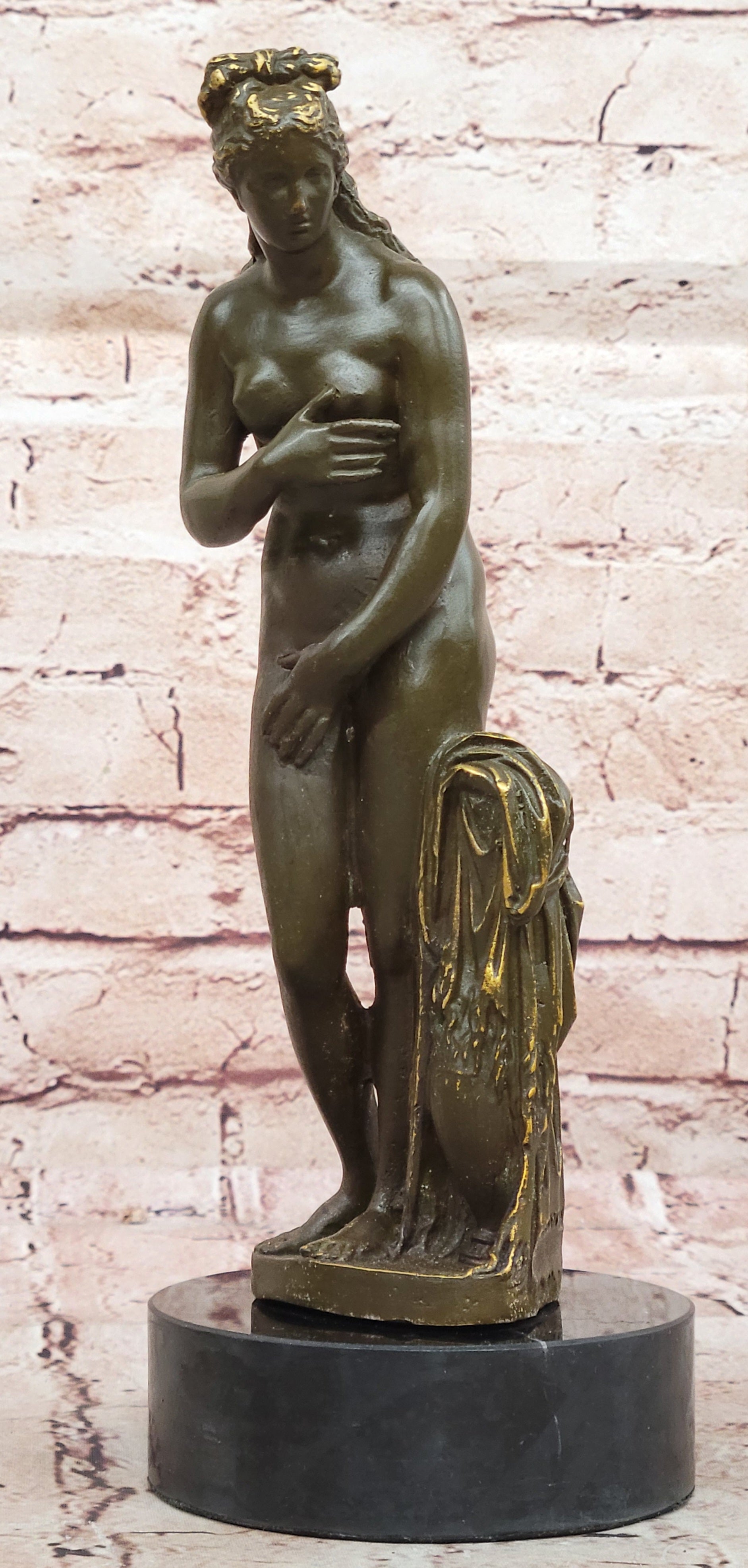 Bronze Sculpture of Venus Greek Goddess Aphrodite Signed Patoue Myth Collectible Art