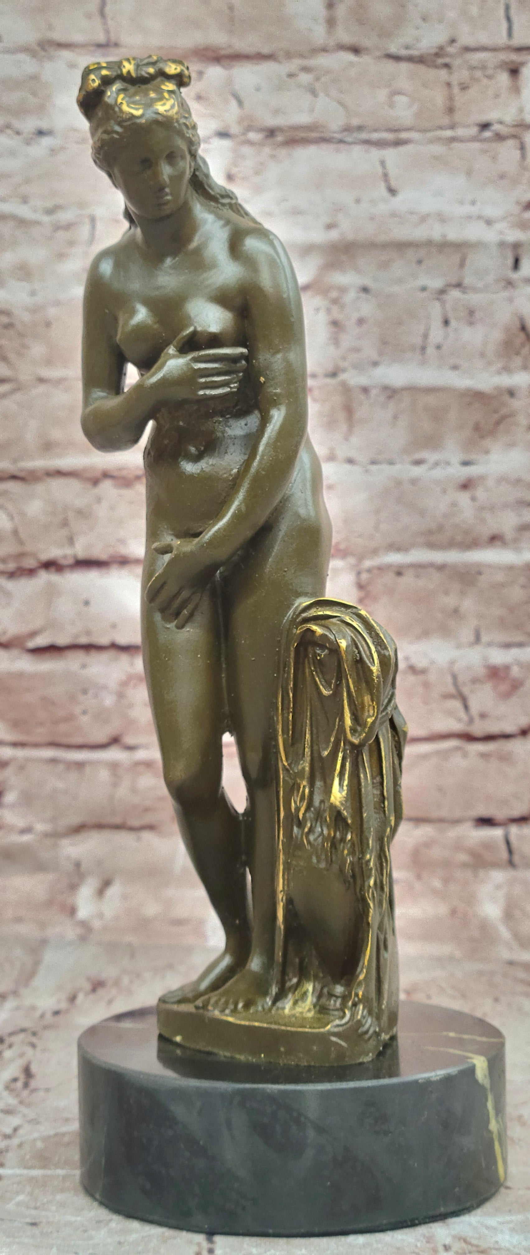 Bronze Sculpture of Venus Greek Goddess Aphrodite Signed Patoue Myth Collectible Art