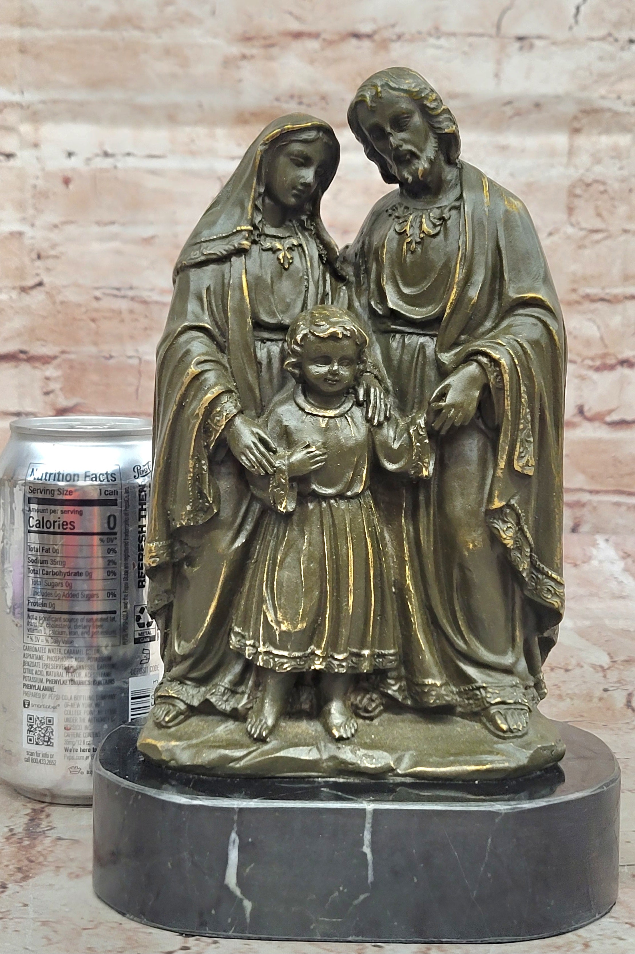 Hand Made Holy Family Bronze Sculpture Statue – Christian Catholic Home Art