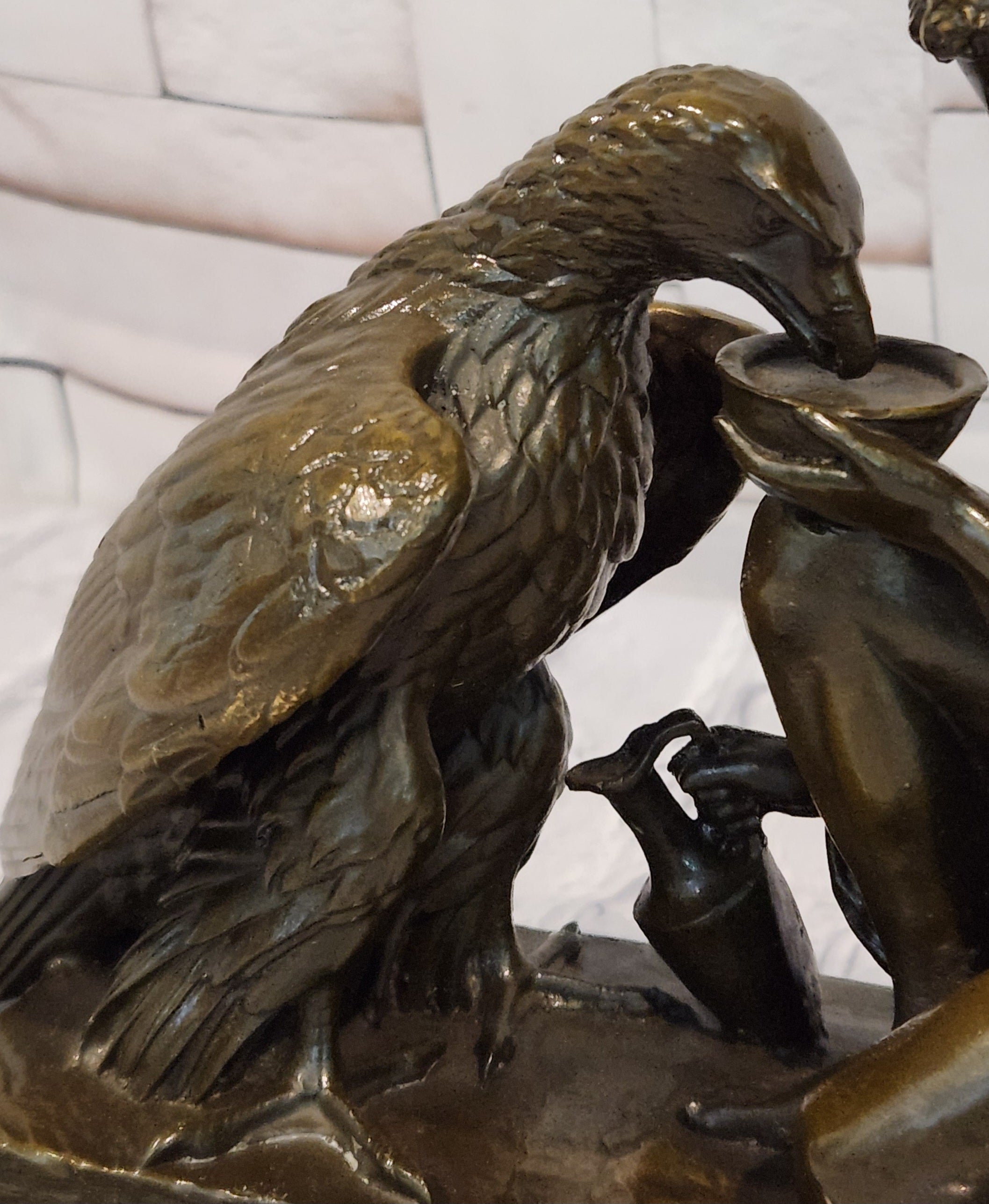Aldo Vitaleh Bronze Sculpture Ganymede Zeus Eagle Mythological Figurine Statue