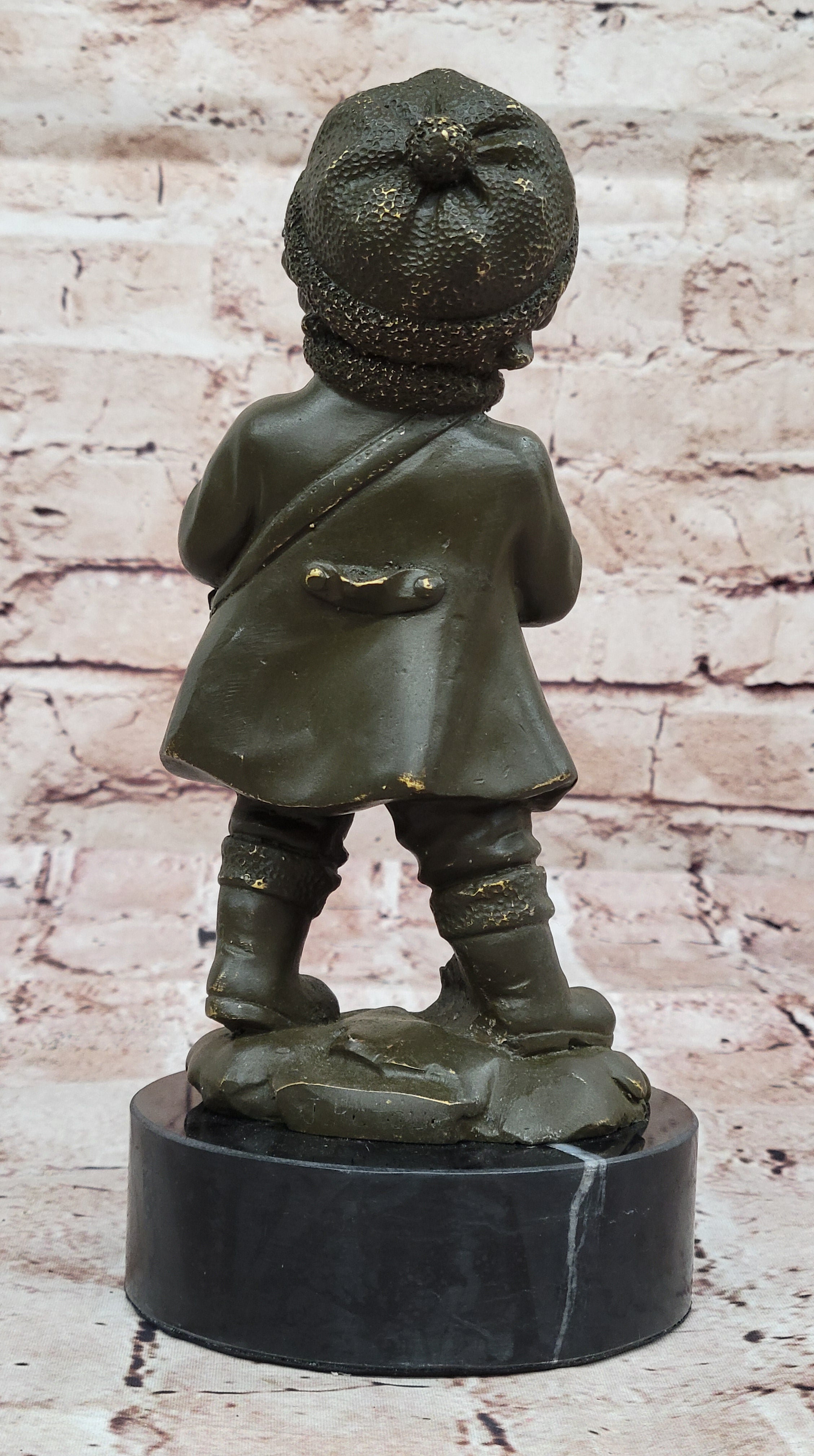 Handmade Bronze Drummer Boy Statue – Collectible Child Musician Sculpture