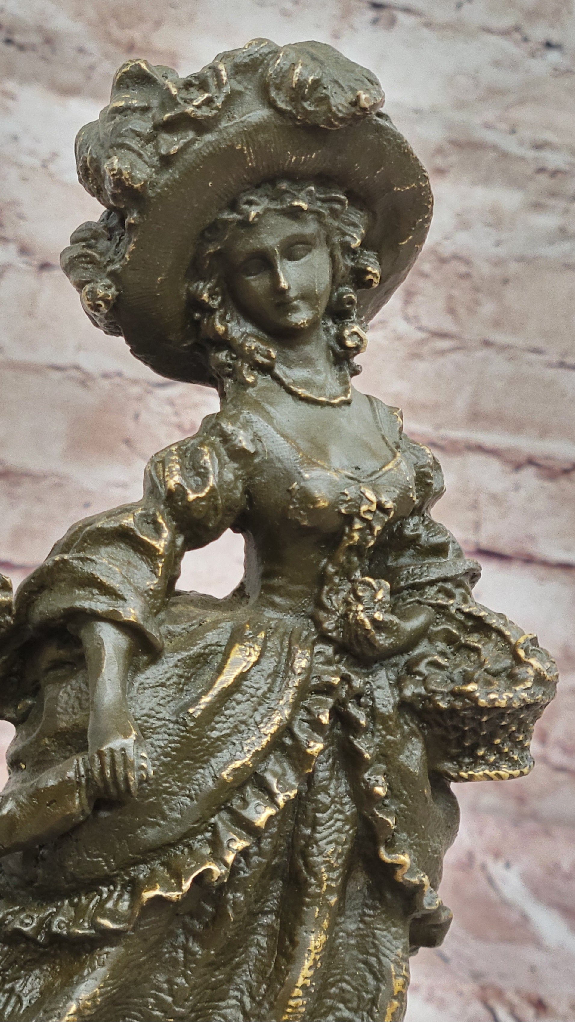 Bronze Sculpture Statue of Victorian Lady with Child by Cesaro Handmade Artwork