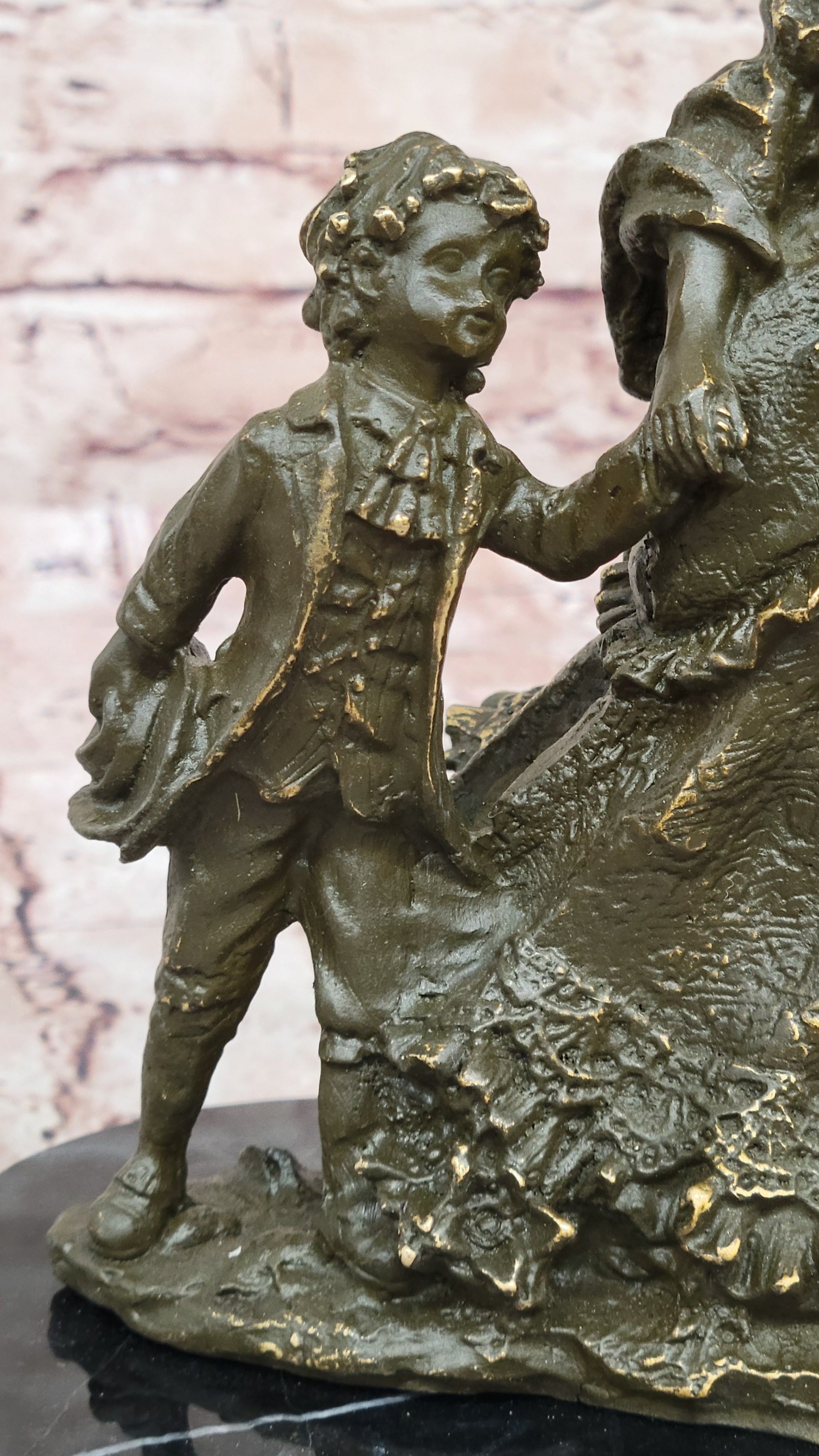 Bronze Sculpture Statue of Victorian Lady with Child by Cesaro Handmade Artwork