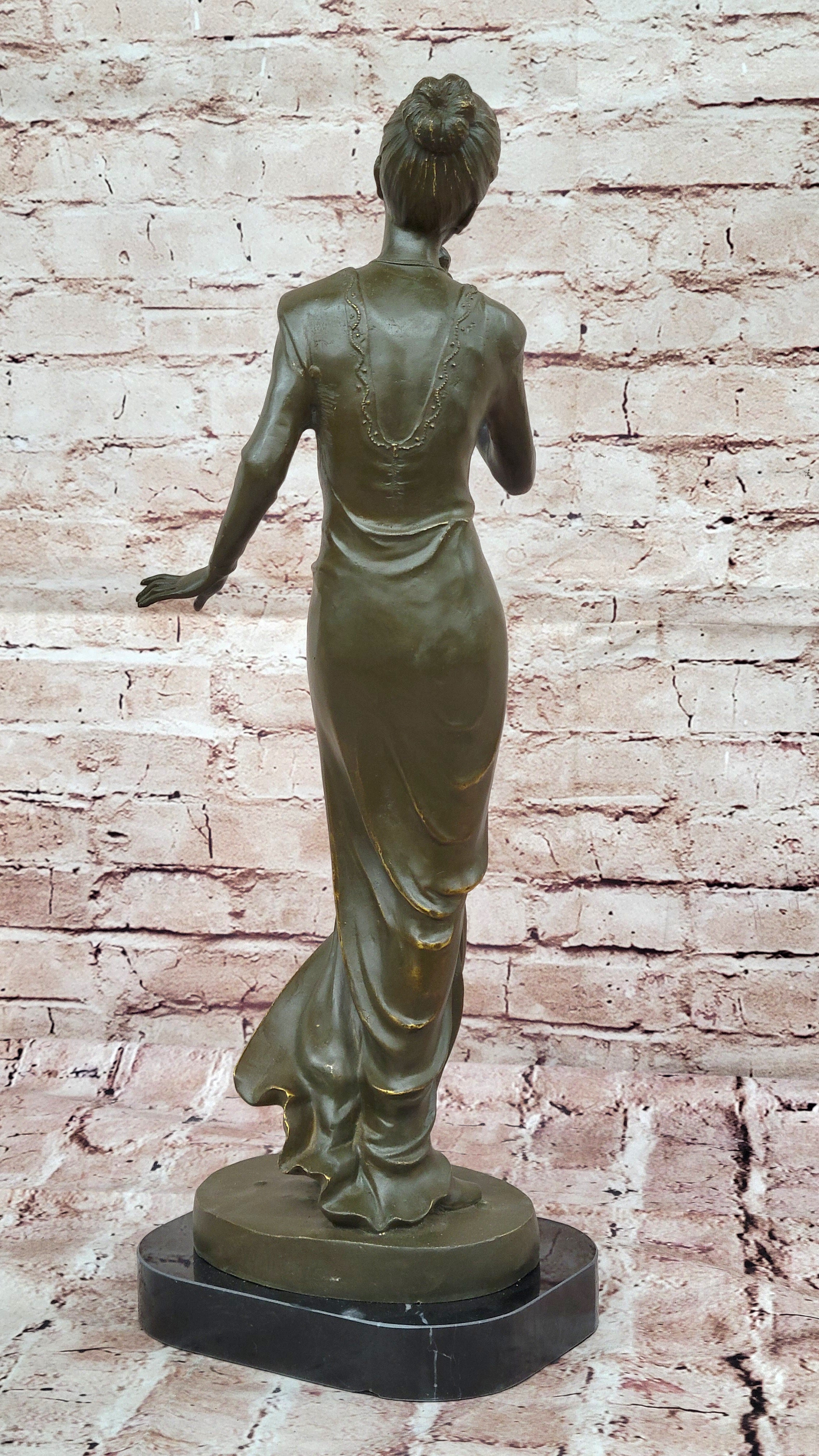 Hot Cast Bronze Jazz Singer Woman Statue Signed Williams Music Lover Home Club Decor