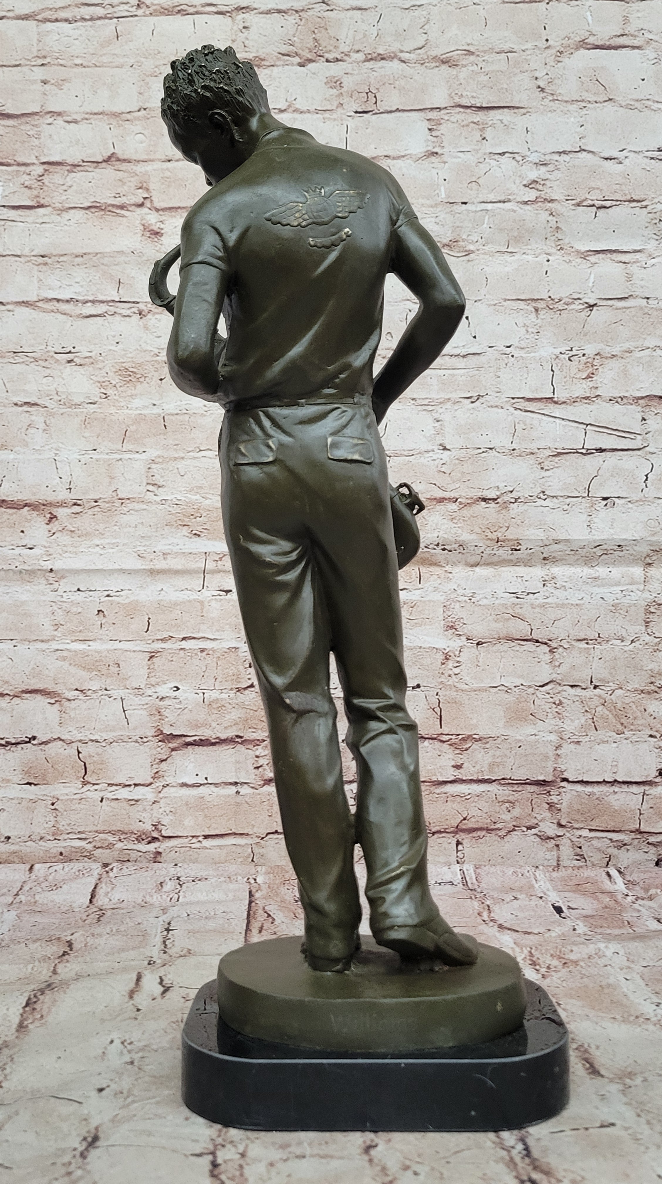 Jazz Saxophone Bronze Sculpture – Signed Williams Musician Figurine