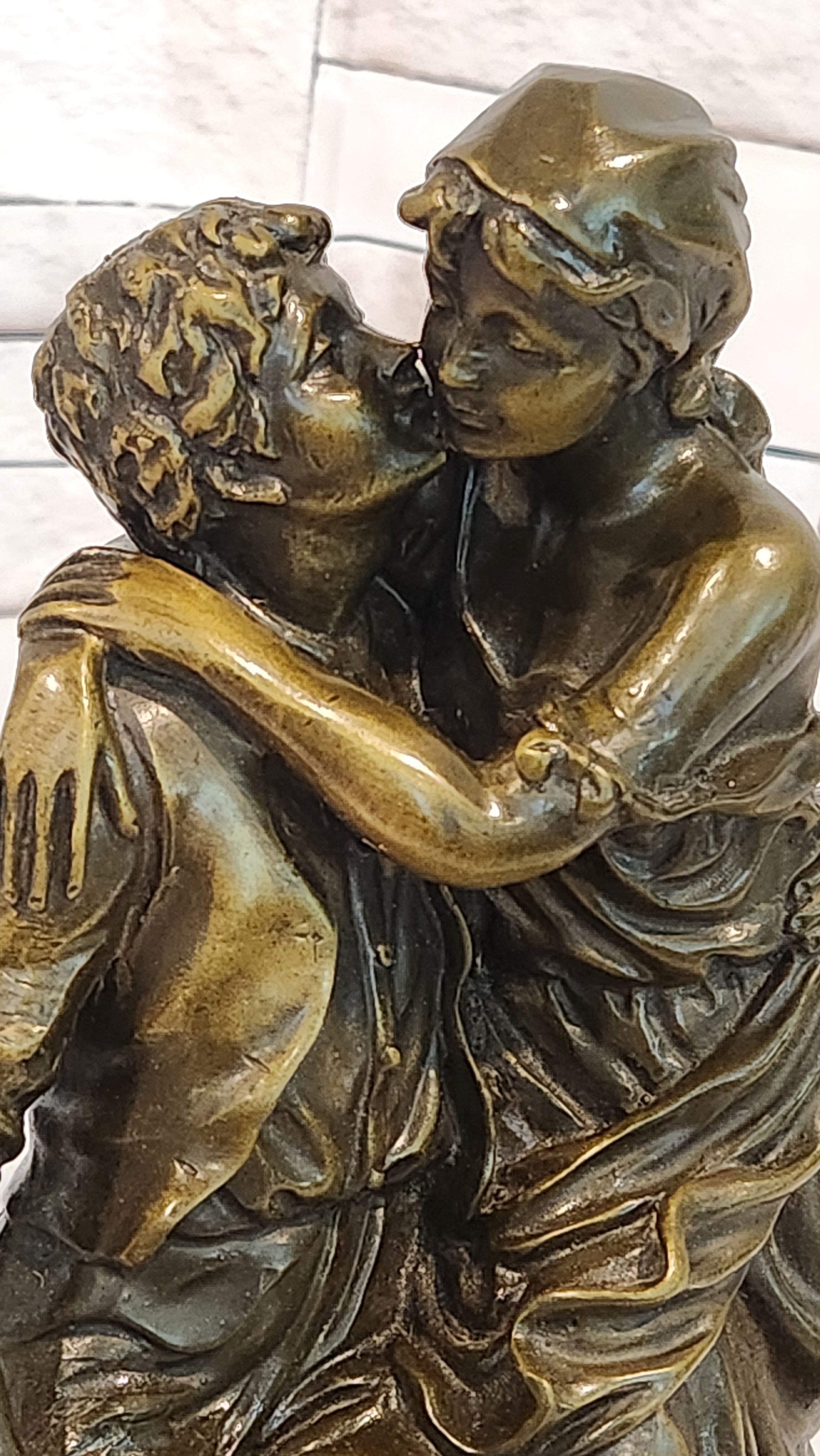 Patoue Bronze Lovers Embrace Sculpture Romantic Art Nouveau Museum Quality Figurine