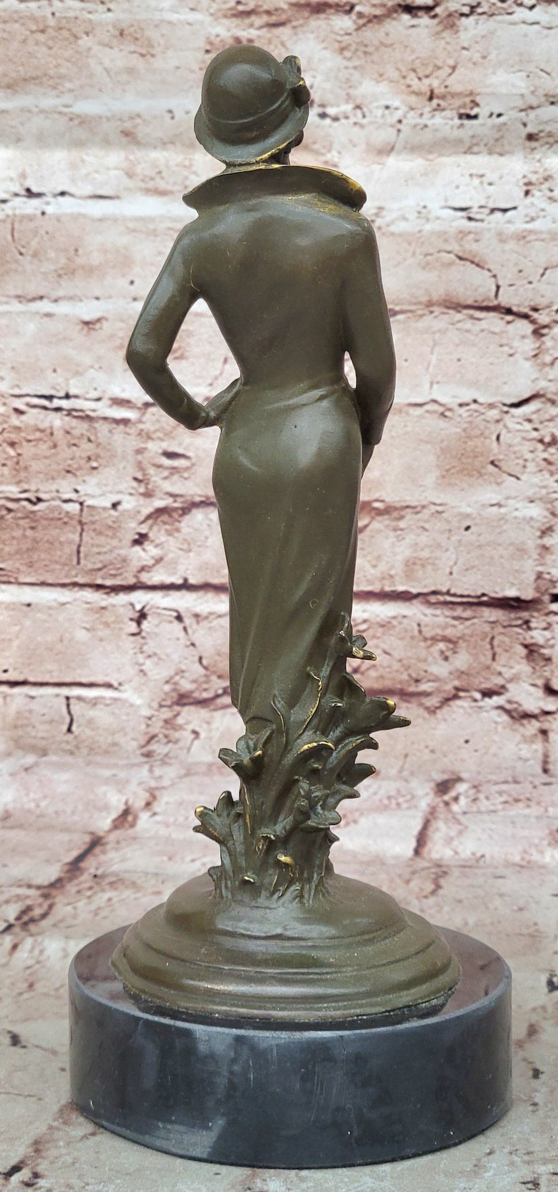 Hot Cast Bronze Sculpture Statue 1920s Woman Art Nouveau Figurine Signed Mavchi