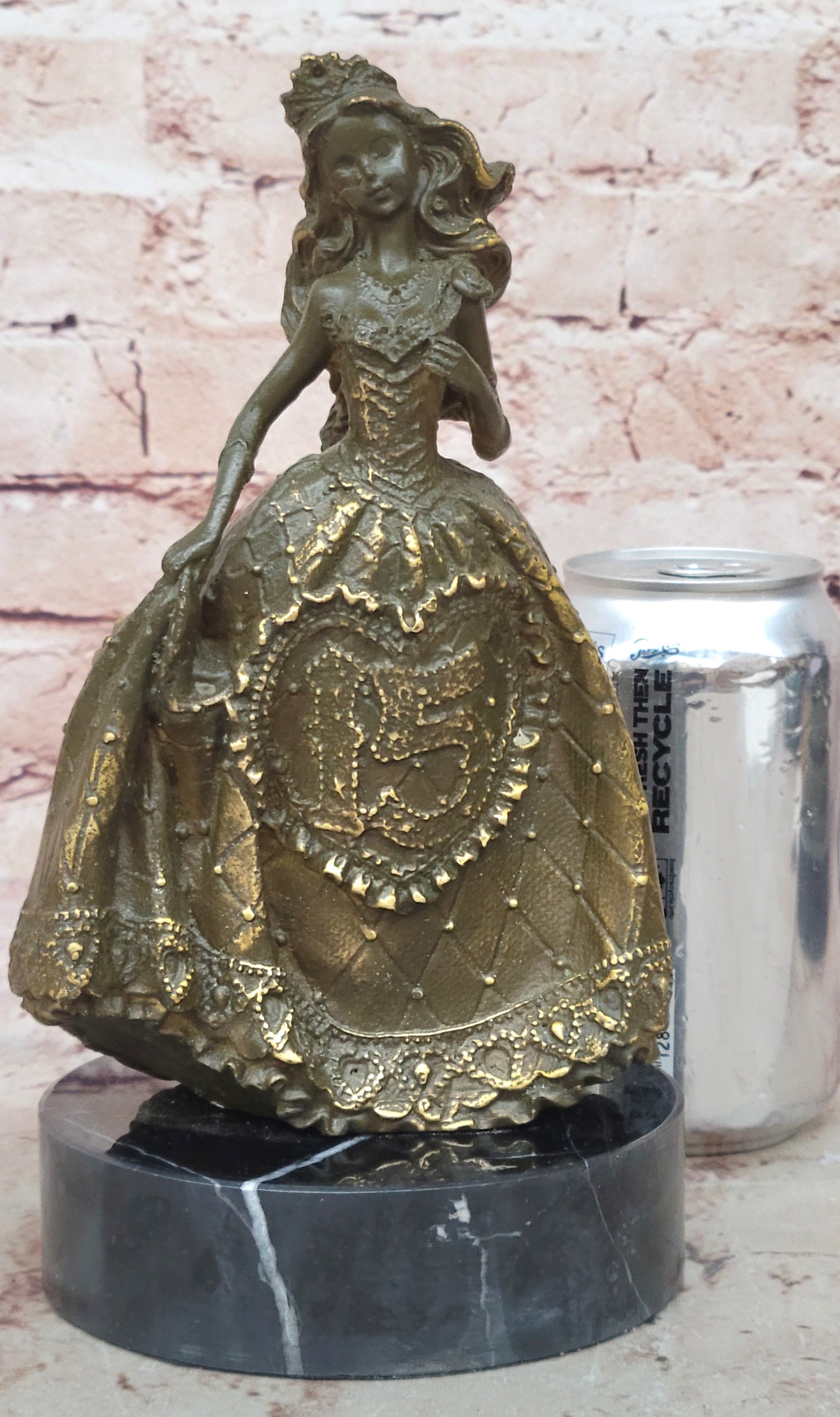 Original Patoue Princess Girl Bronze Sculpture Statue Bedroom Art Figurine