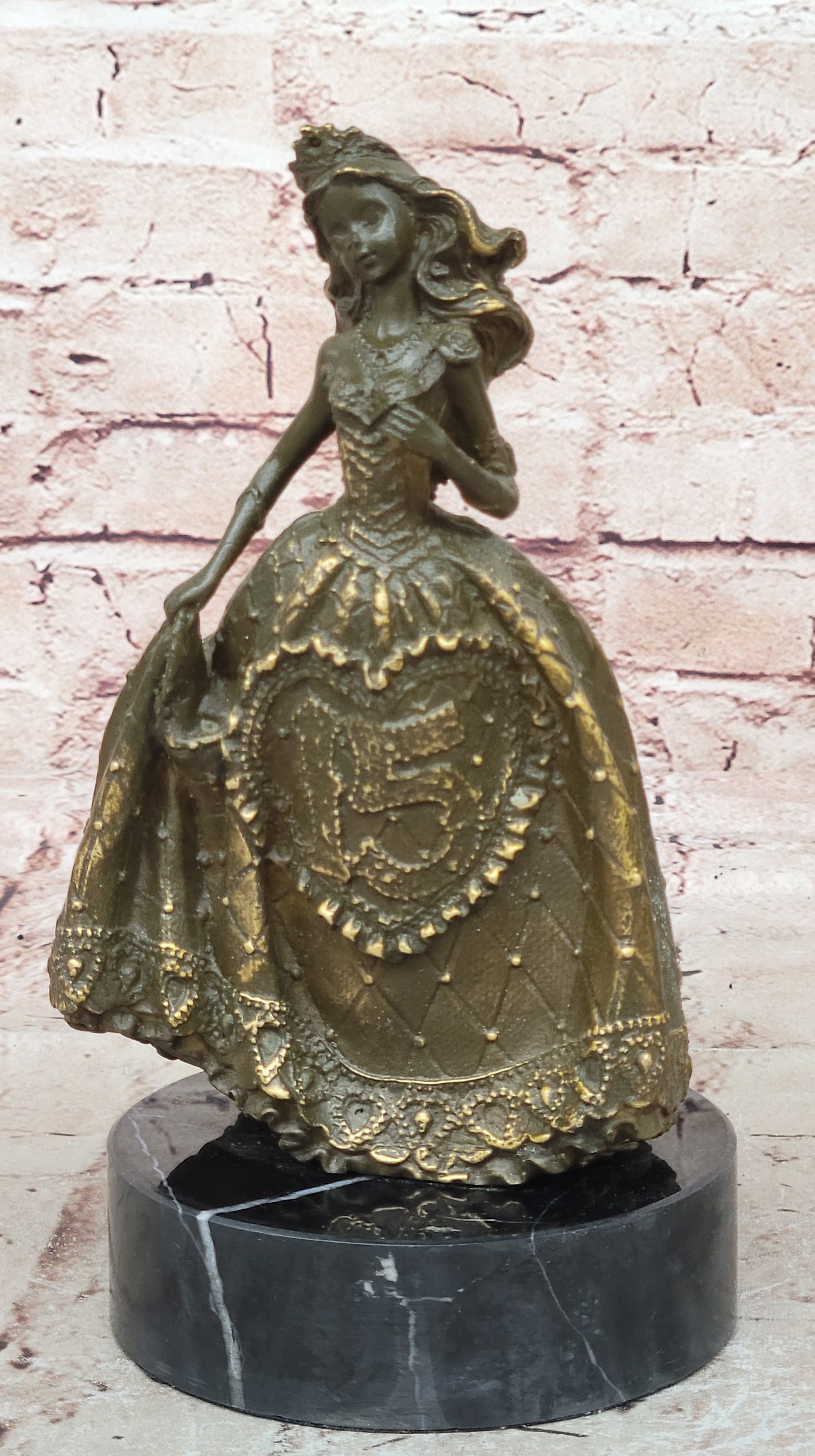 Original Patoue Princess Girl Bronze Sculpture Statue Bedroom Art Figurine