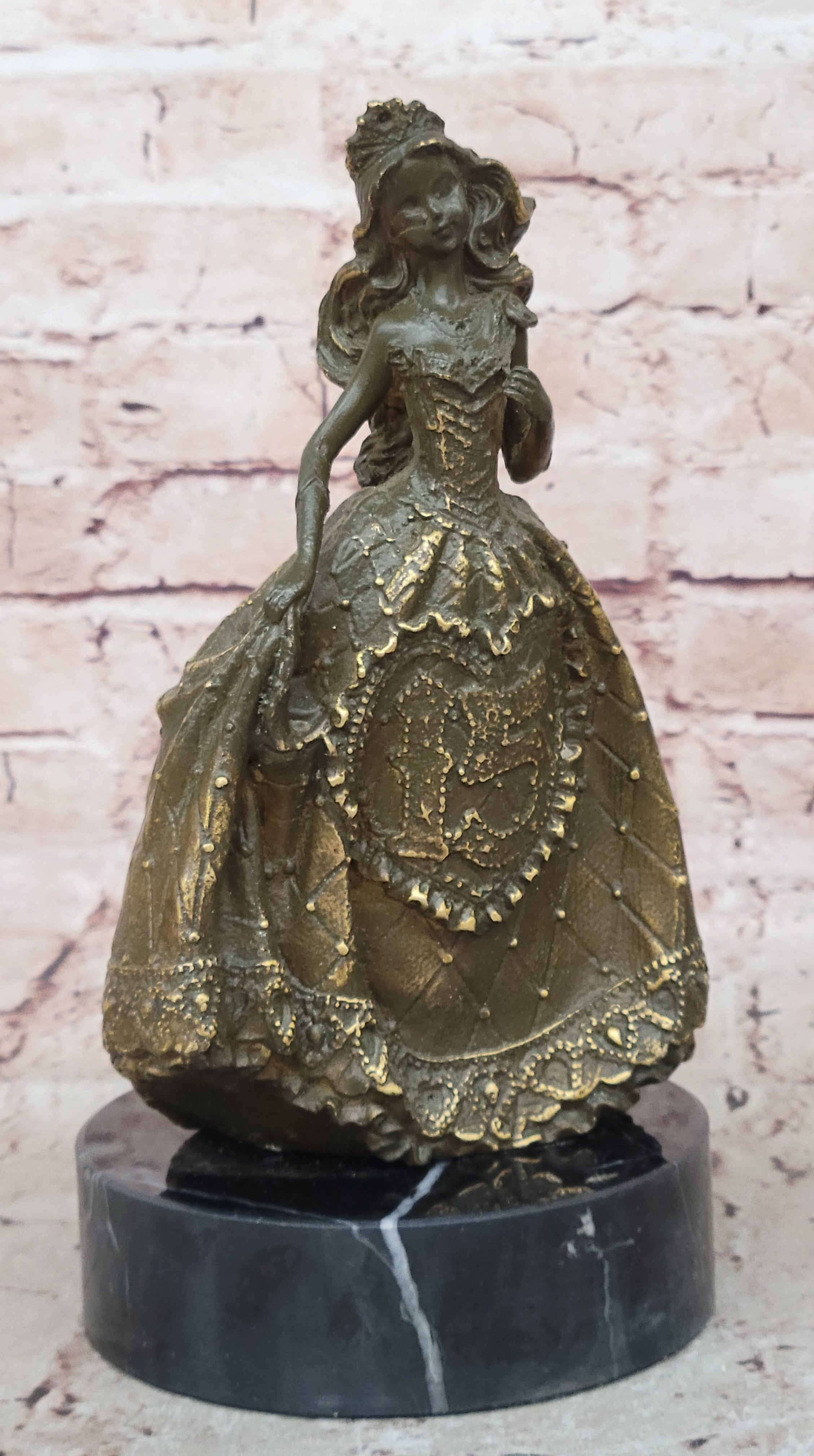 Original Patoue Princess Girl Bronze Sculpture Statue Bedroom Art Figurine