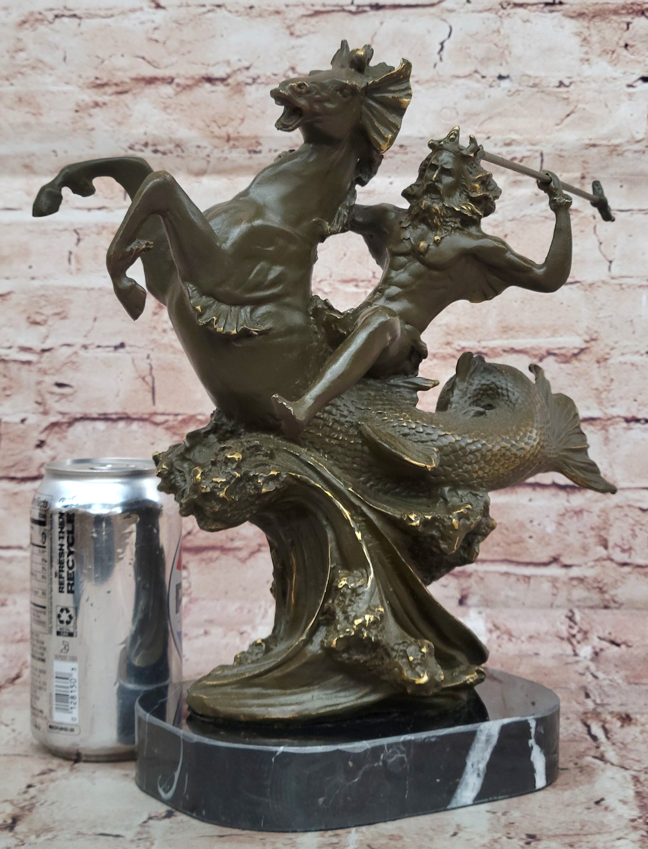 Handmade Bronze Sculpture Statue Neptune God of the Seas Mavchi Artwork