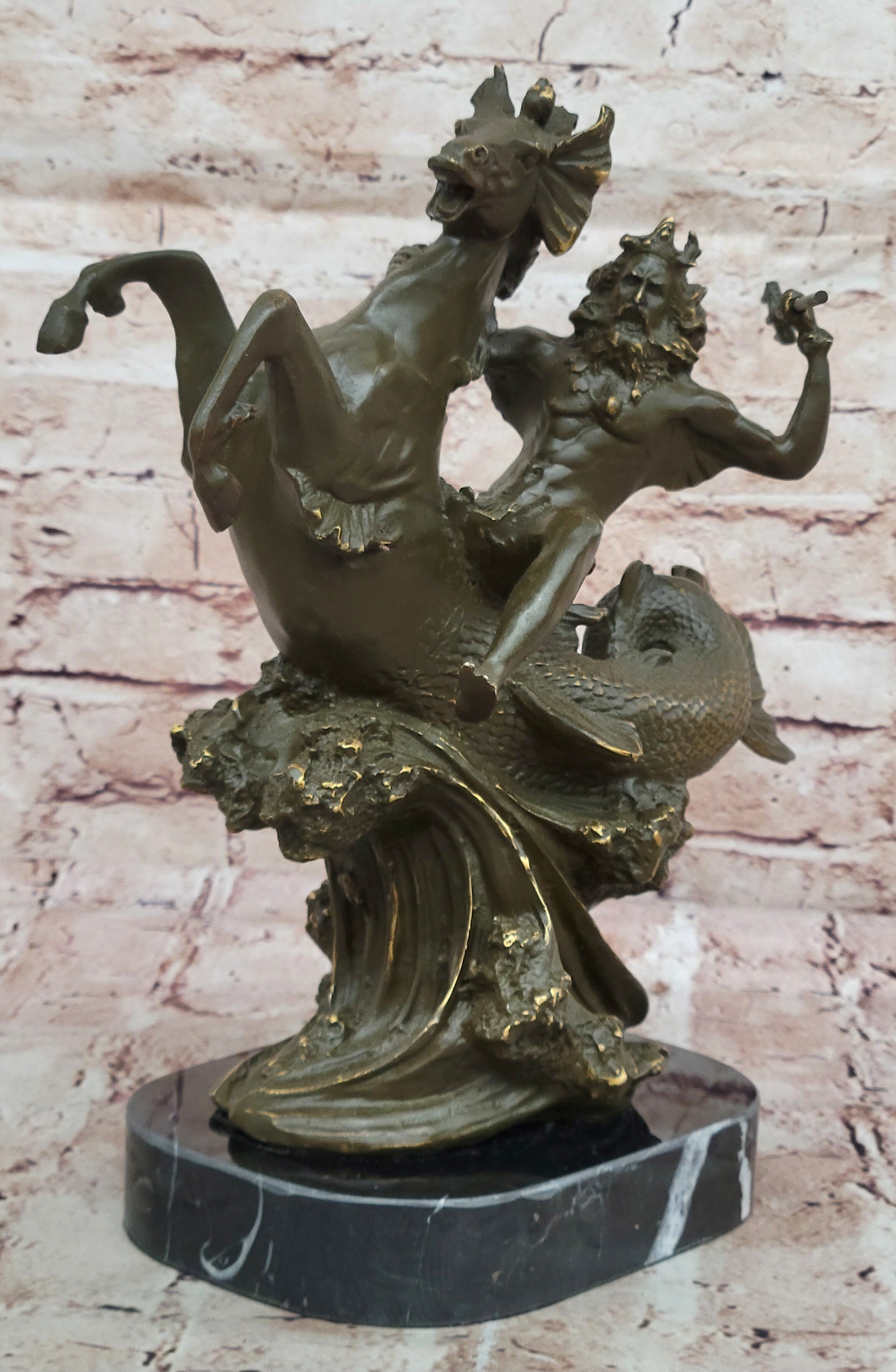 Handmade Bronze Sculpture Statue Neptune God of the Seas Mavchi Artwork
