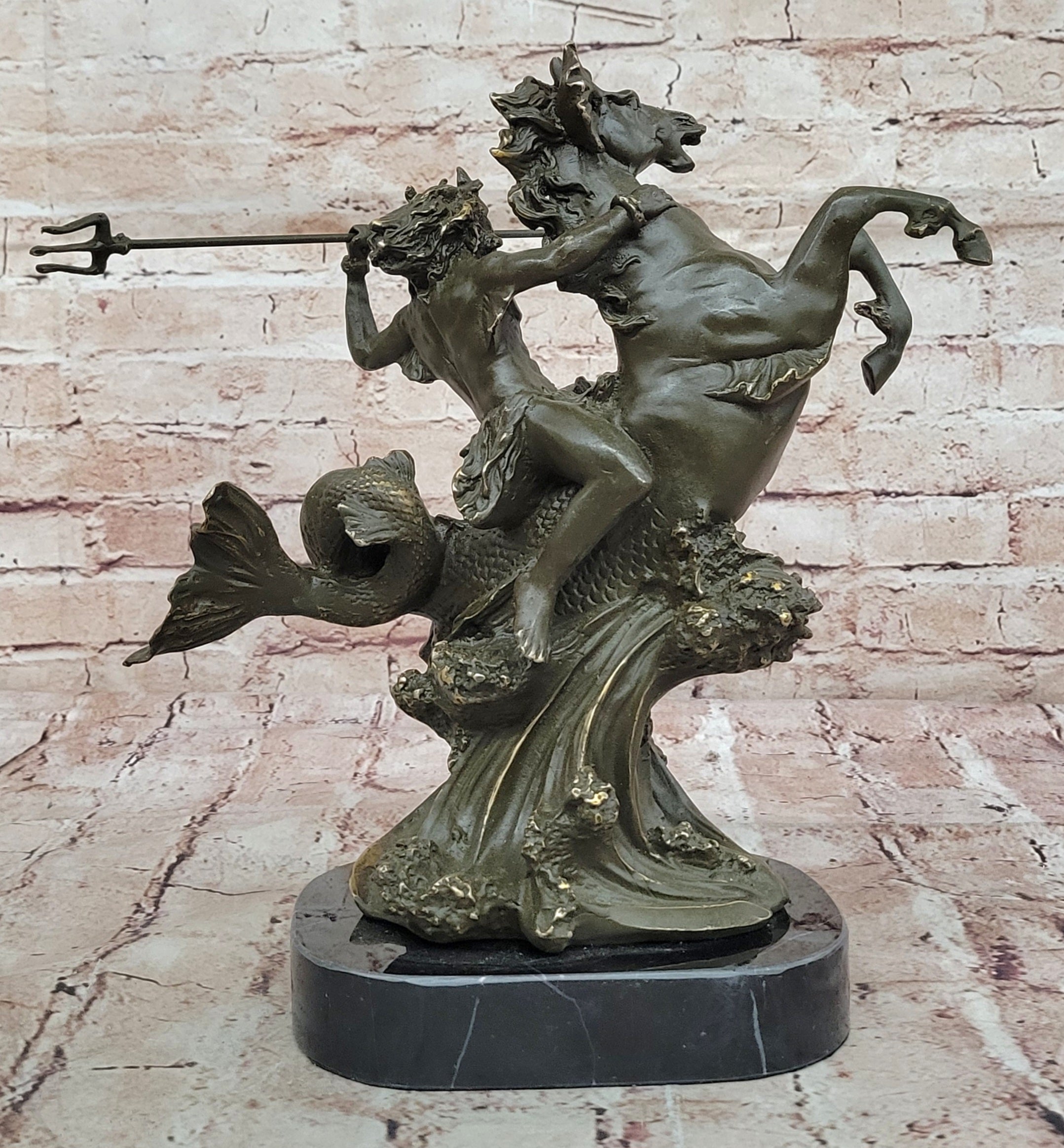 Handmade Bronze Sculpture Statue Neptune God of the Seas Mavchi Artwork