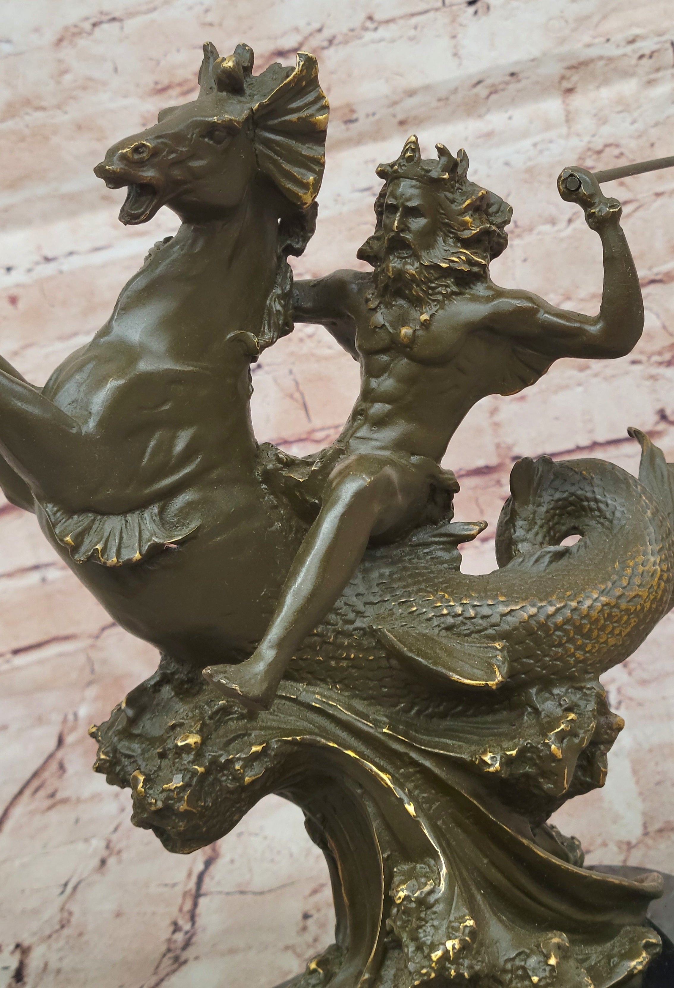 Handmade Bronze Sculpture Statue Neptune God of the Seas Mavchi Artwork