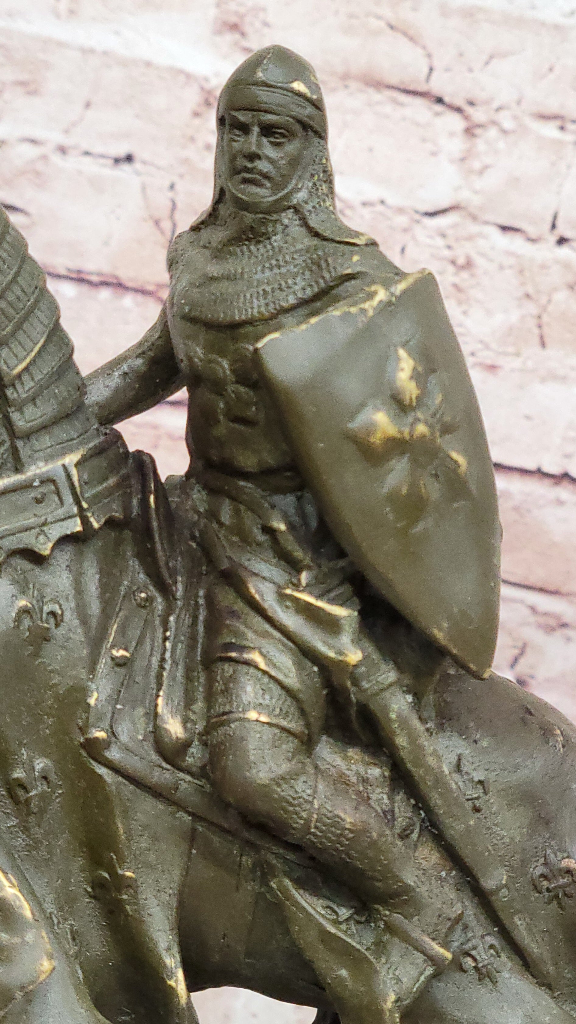 Handcrafted Bronze Knight Warrior on Horse Statue Sculpture Signed Kamiko Figurine