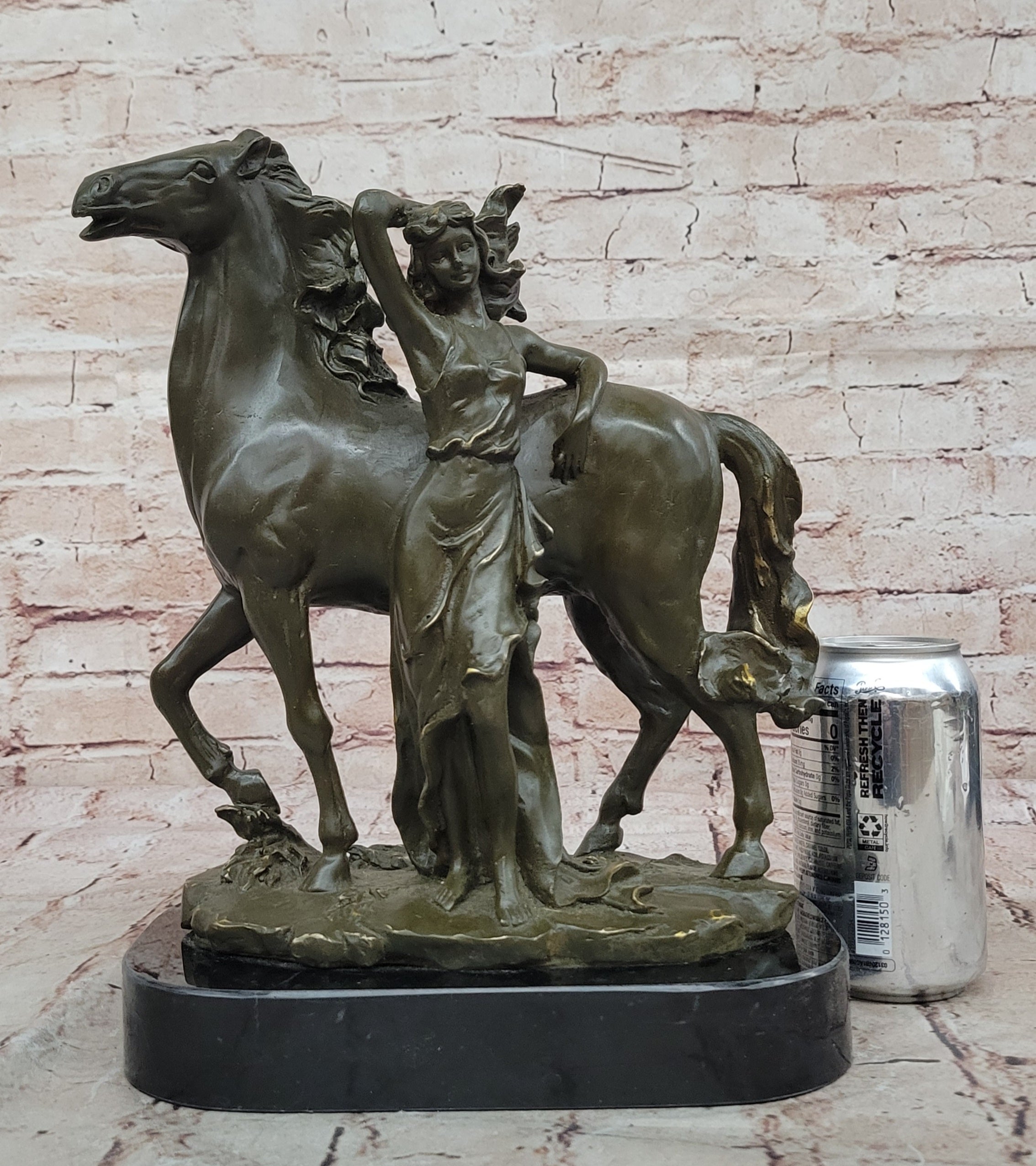 Elegant Woman and Horse Bronze Sculpture Statue Signed Limited Edition Milo Art