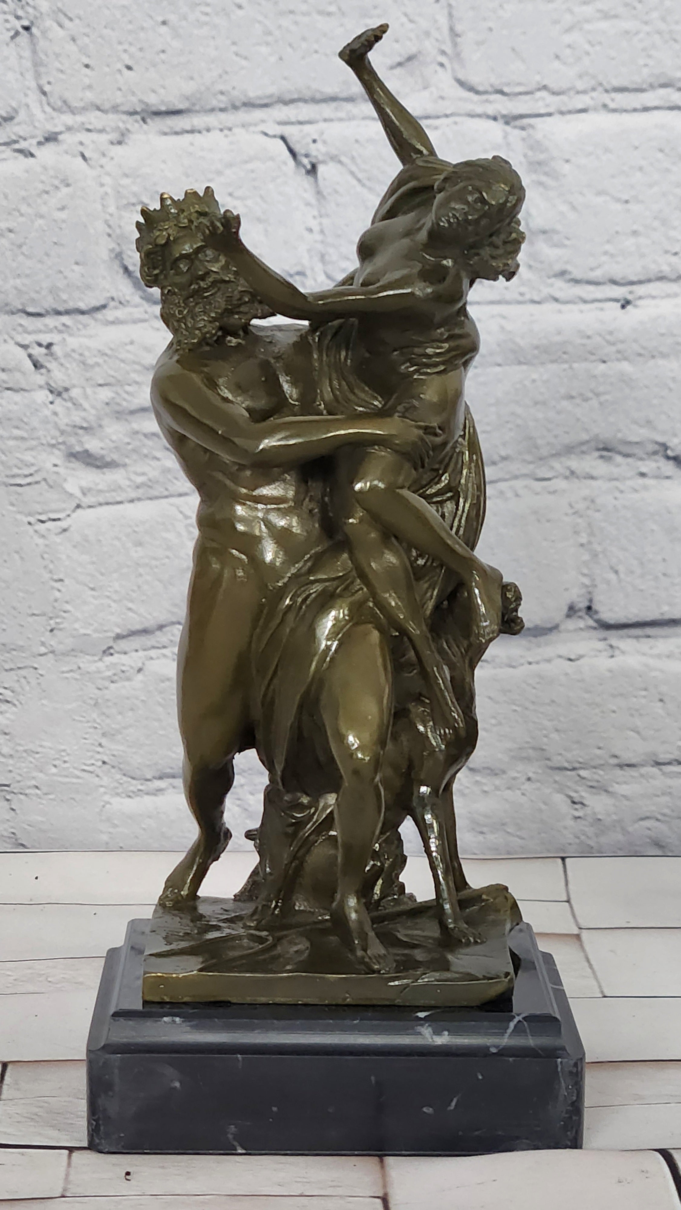 Greek Mythology Bronze Statue Hades and Persephone Signed Phidias Art Piece