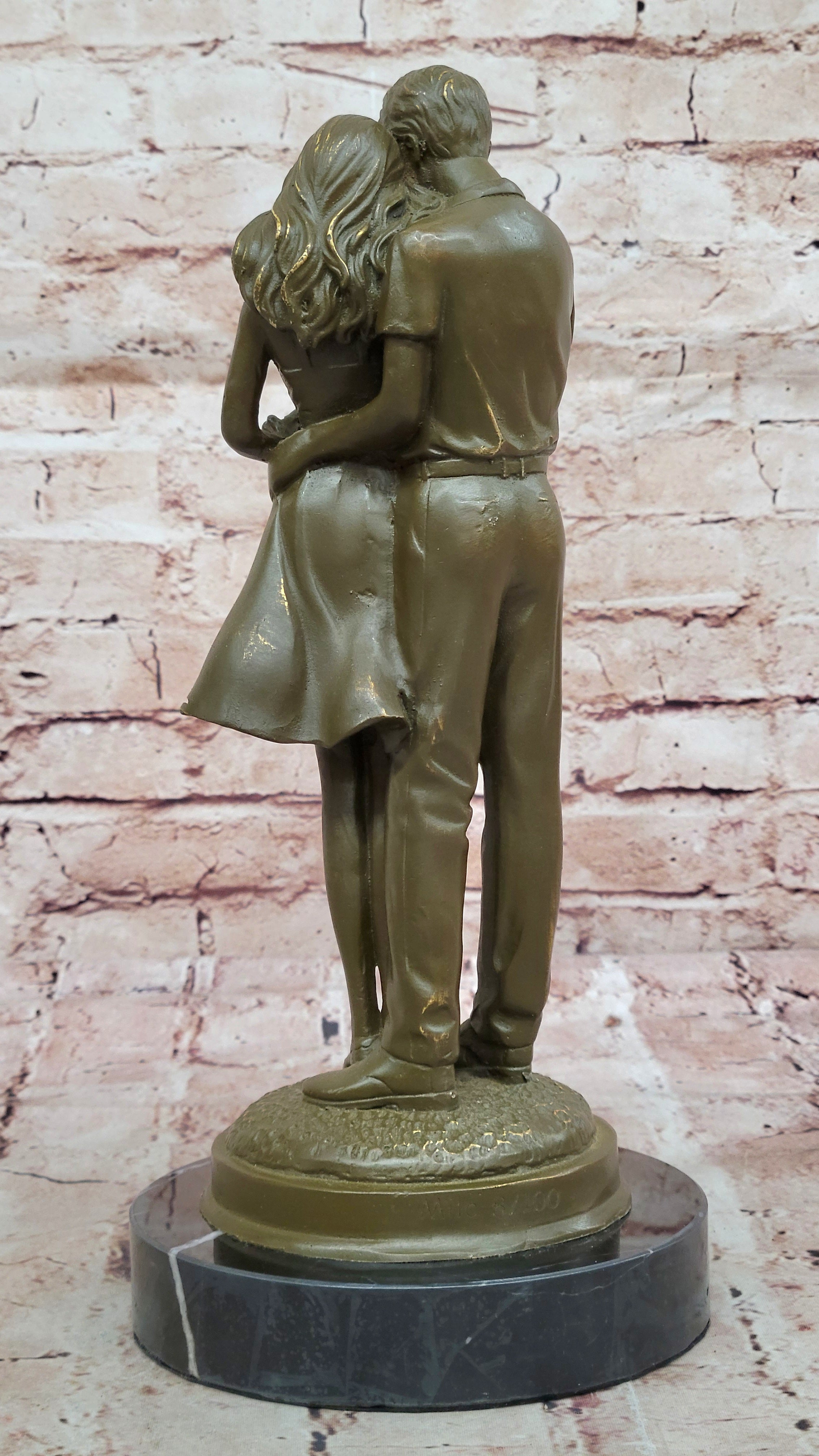 Bronze Family Sculpture by Milo Parents Holding Baby Statue Newborn Celebration Art