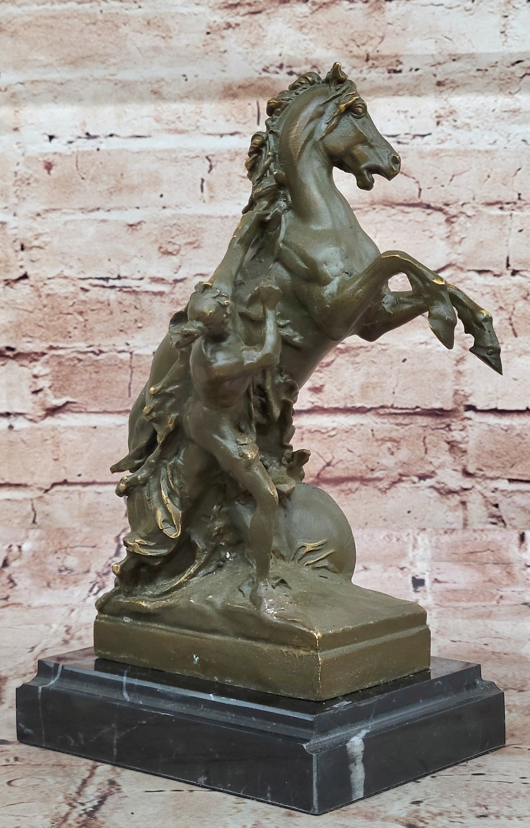 Aldo Vitaleh Bronze Sculpture Marly Horse Stallion Statue Hand Made Collectible Art