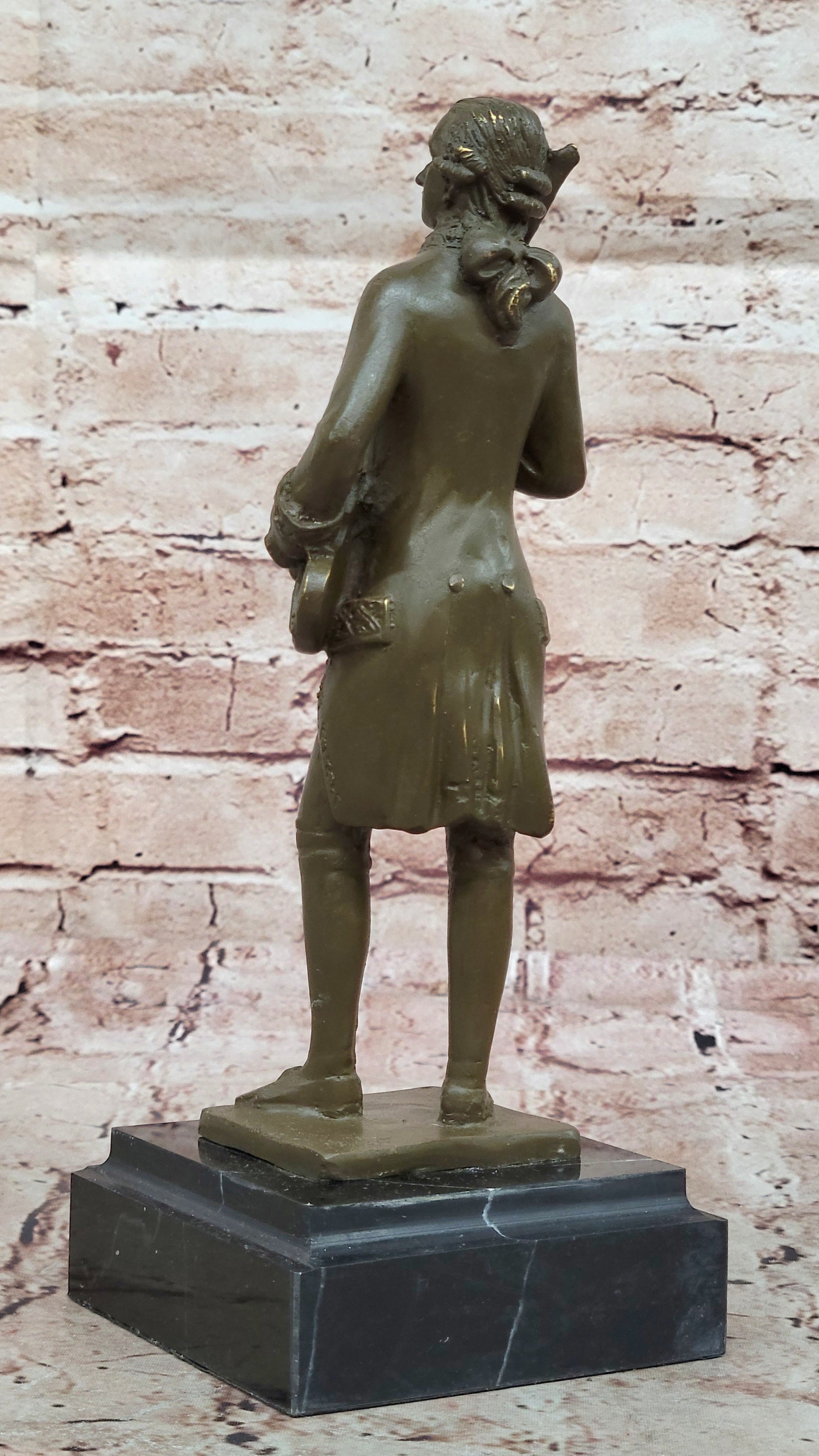 Classical Composer Mozart Bronze Sculpture Statue with Violin Musician Decor Piece