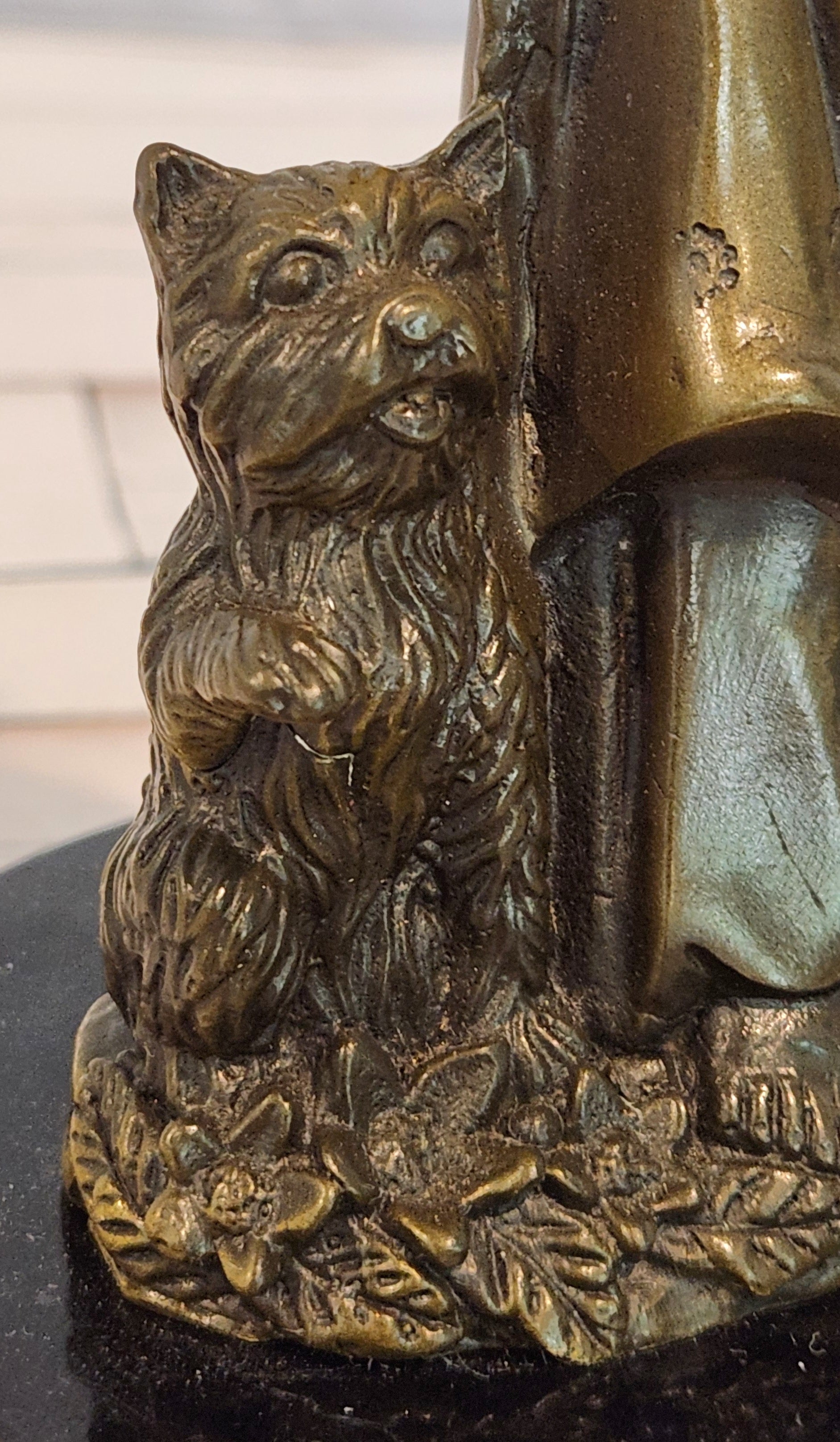 Milo Bronze Children Sculpture Victorian Girl with Dog Collectible Artwork Decor