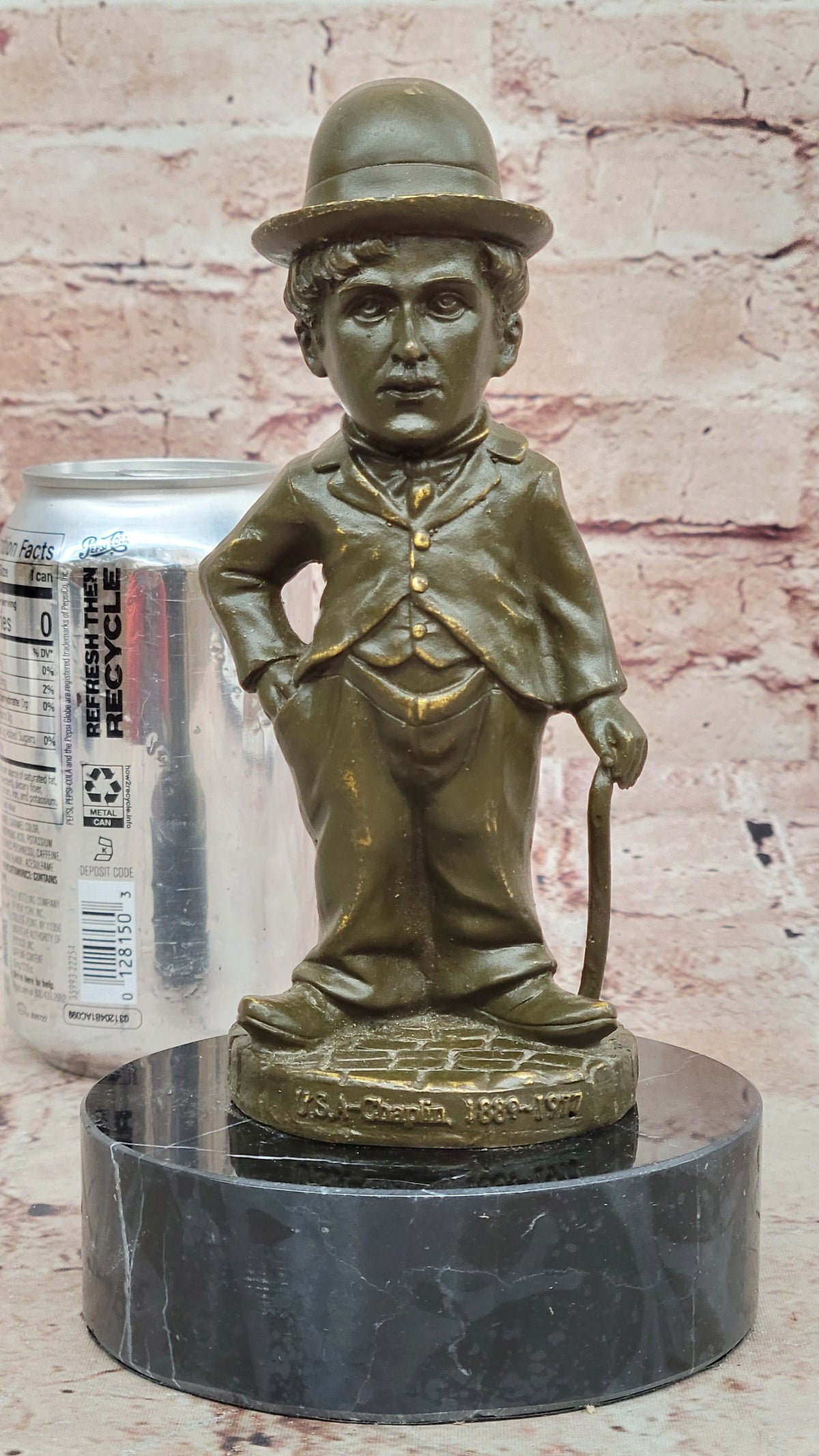 Fisher Signed Charlie Chaplin Sculpture – Bronze Statue Hollywood Collectible