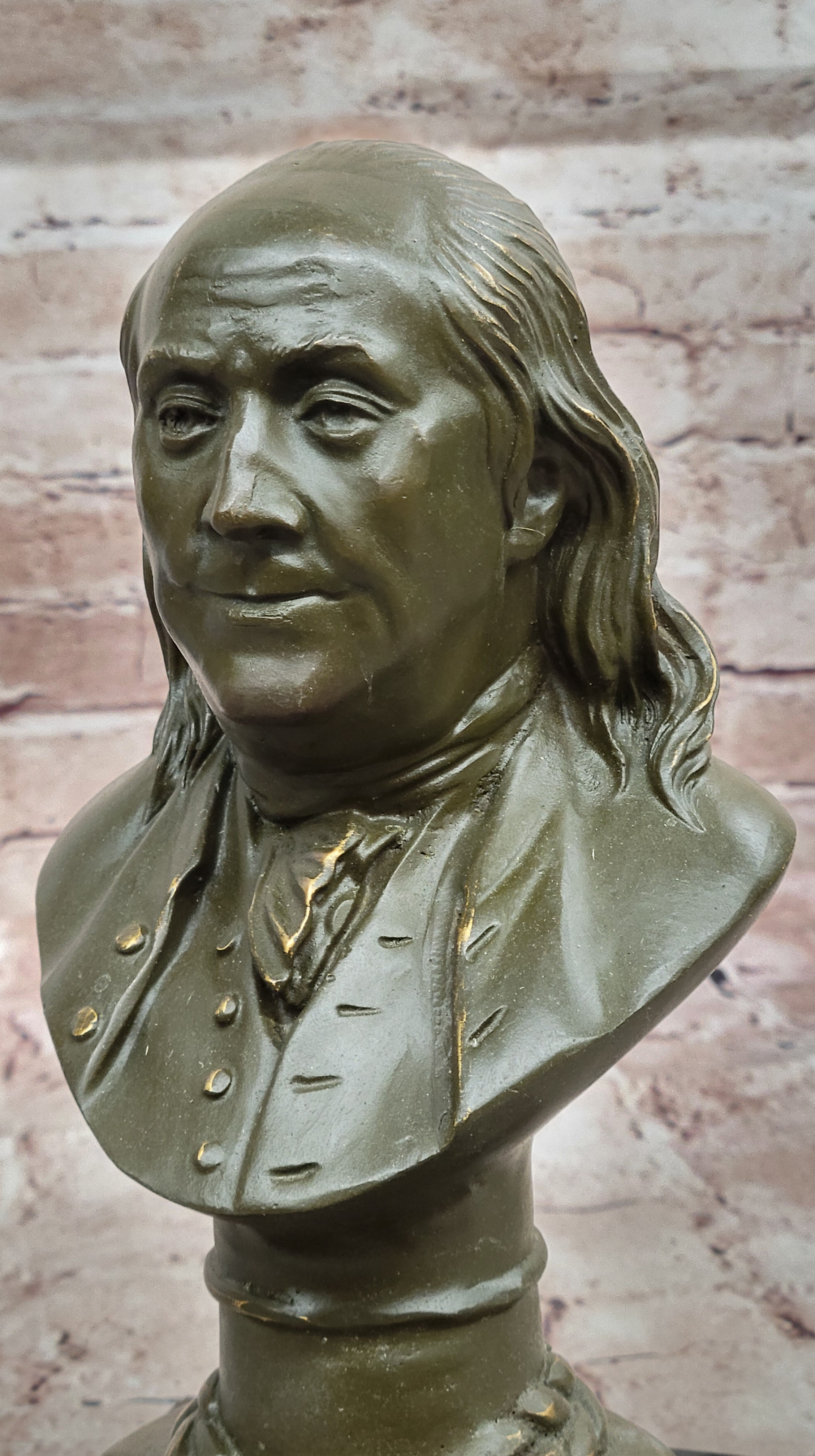 Hand Made Benjamin Franklin Bronze Statue Founding Father Collectible Figurine
