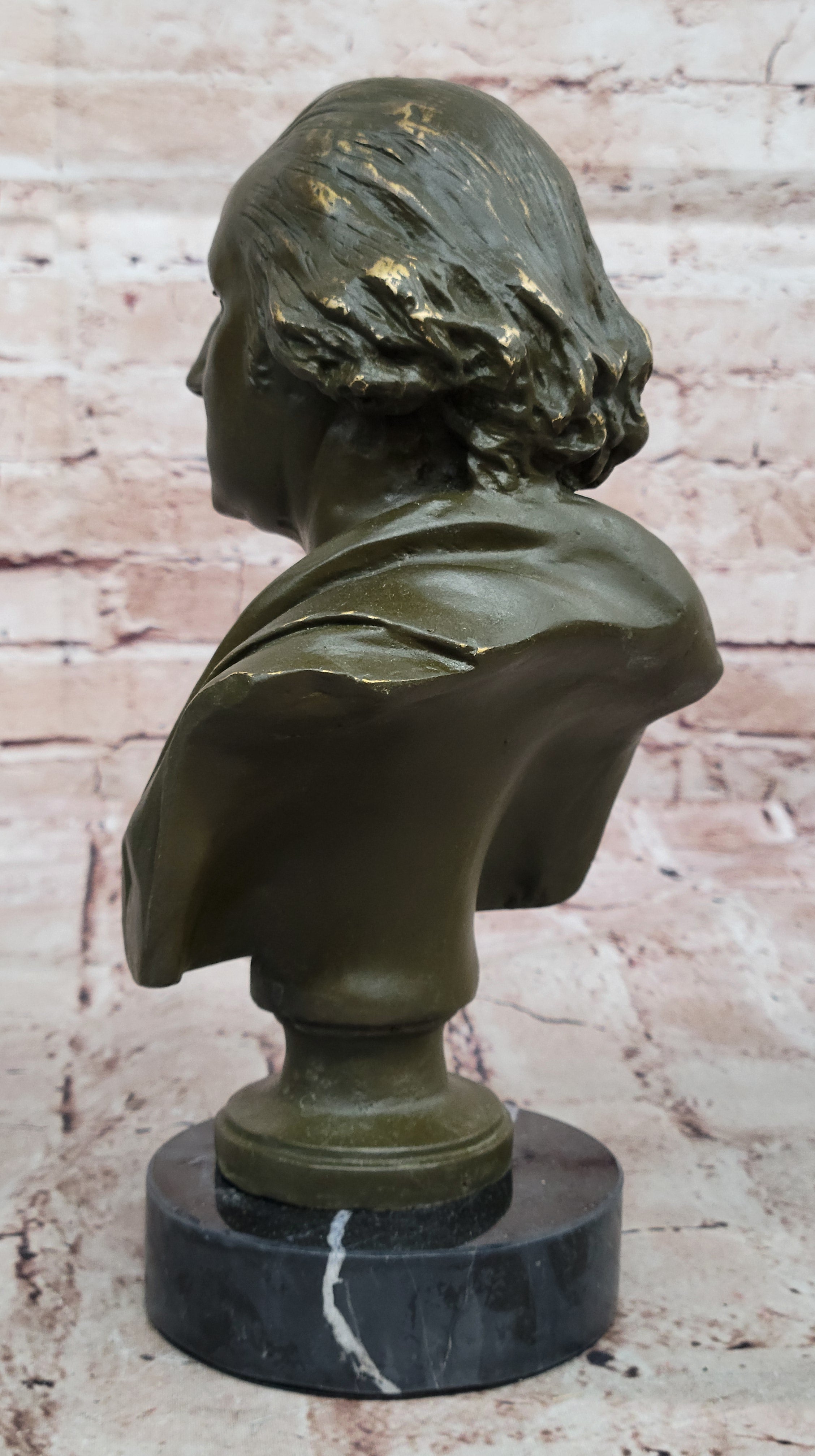 George Washington Bronze Statue Bust Sculpture Handmade by Fisher Historical Decor