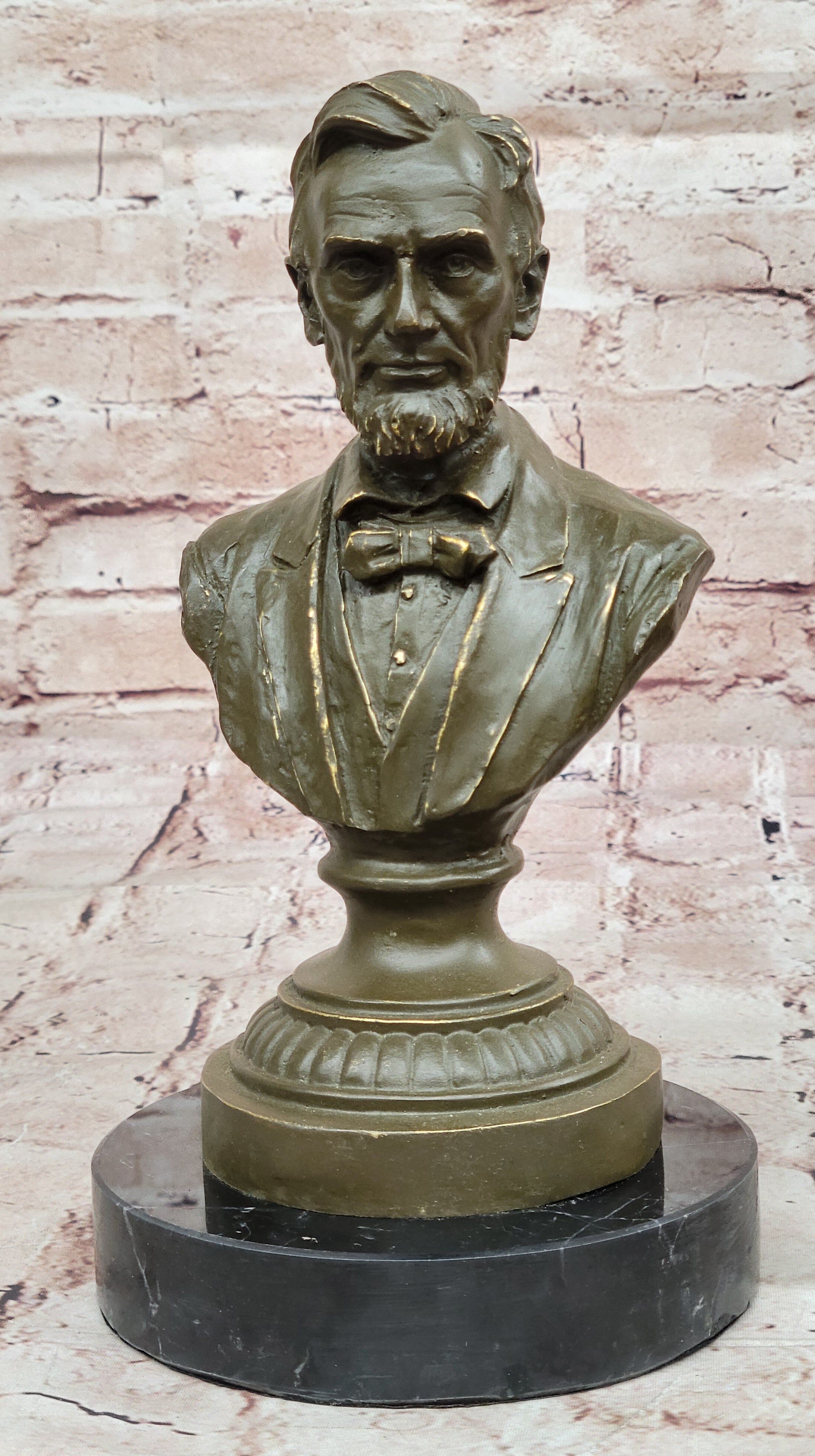 Bronze Sculpture of Abraham Lincoln Bust Statue Fine Art Gift Signed Arrieta Home Decor