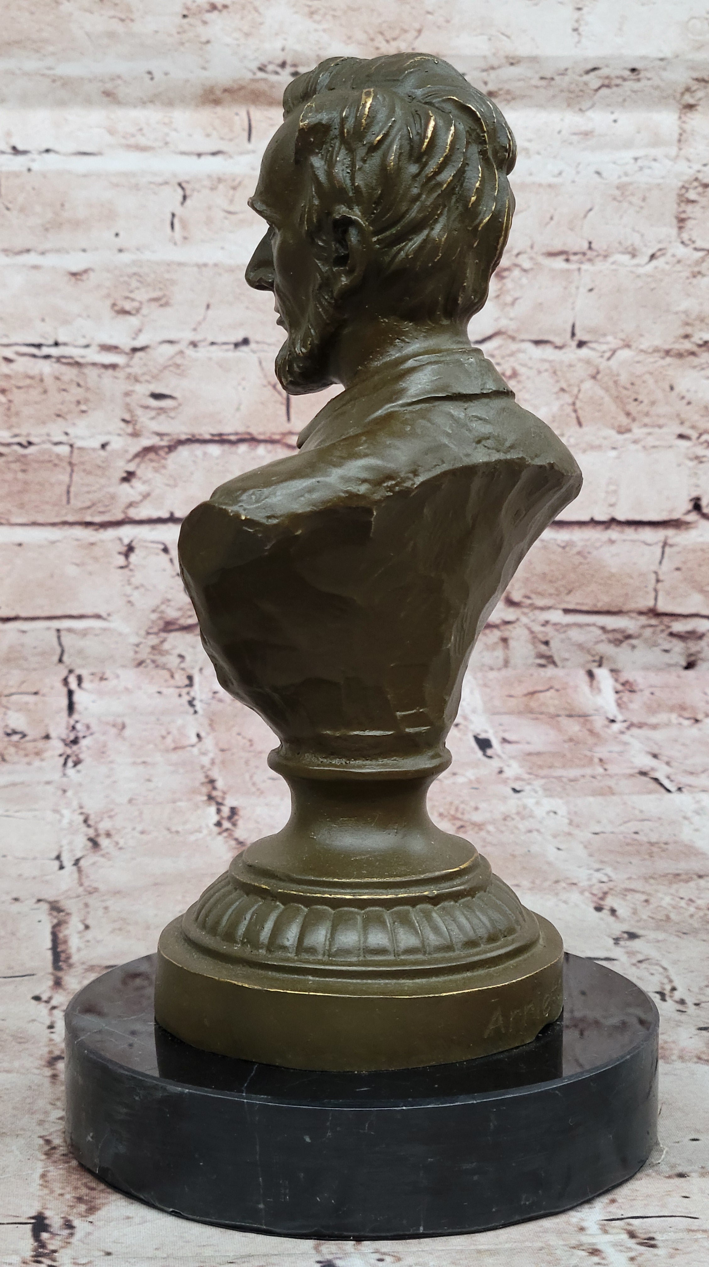 Bronze Sculpture of Abraham Lincoln Bust Statue Fine Art Gift Signed Arrieta Home Decor