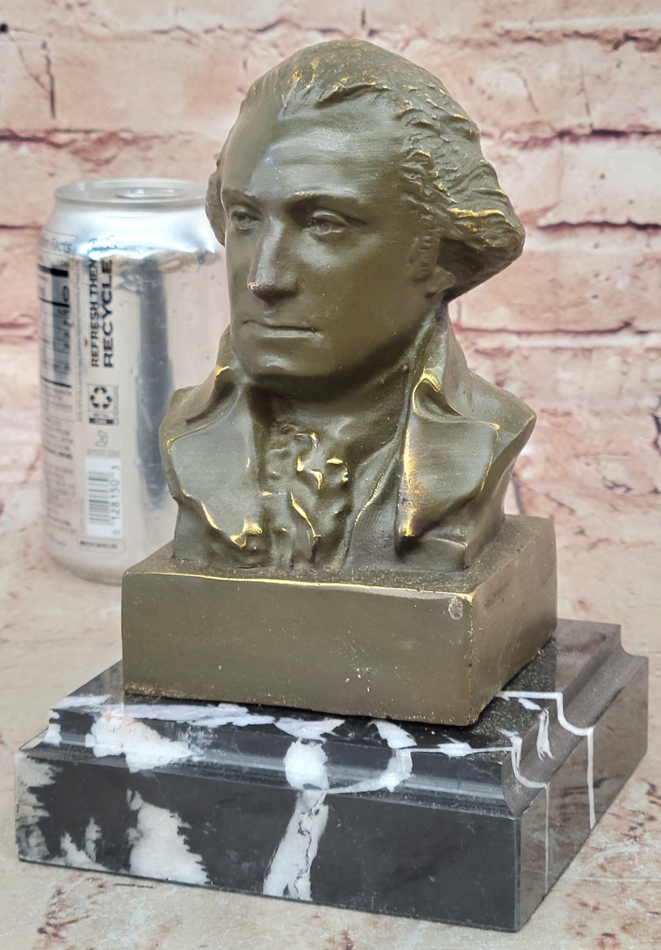 Bronze George Washington Bust Statue Historical Home Office Decoration Cold Cast Collectible