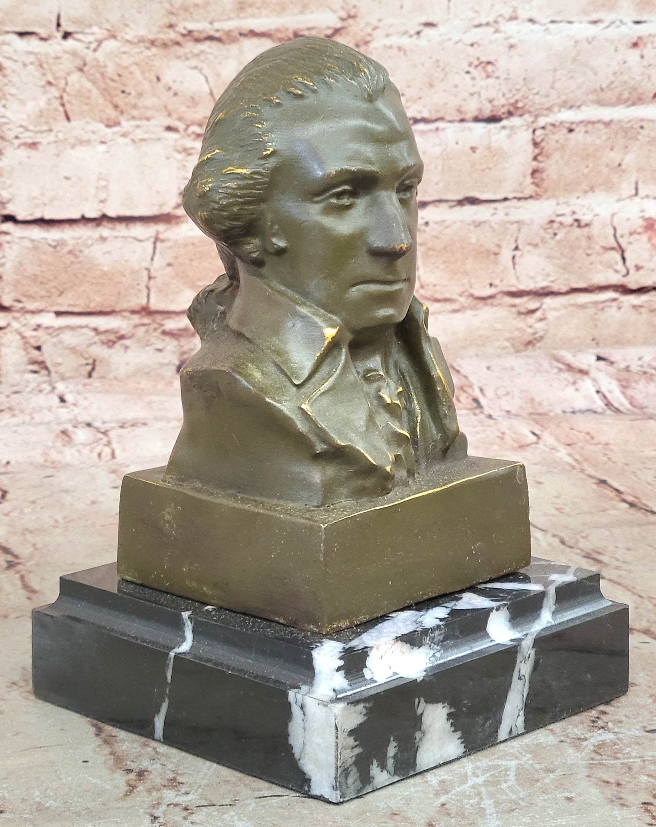 Bronze George Washington Bust Statue Historical Home Office Decoration Cold Cast Collectible