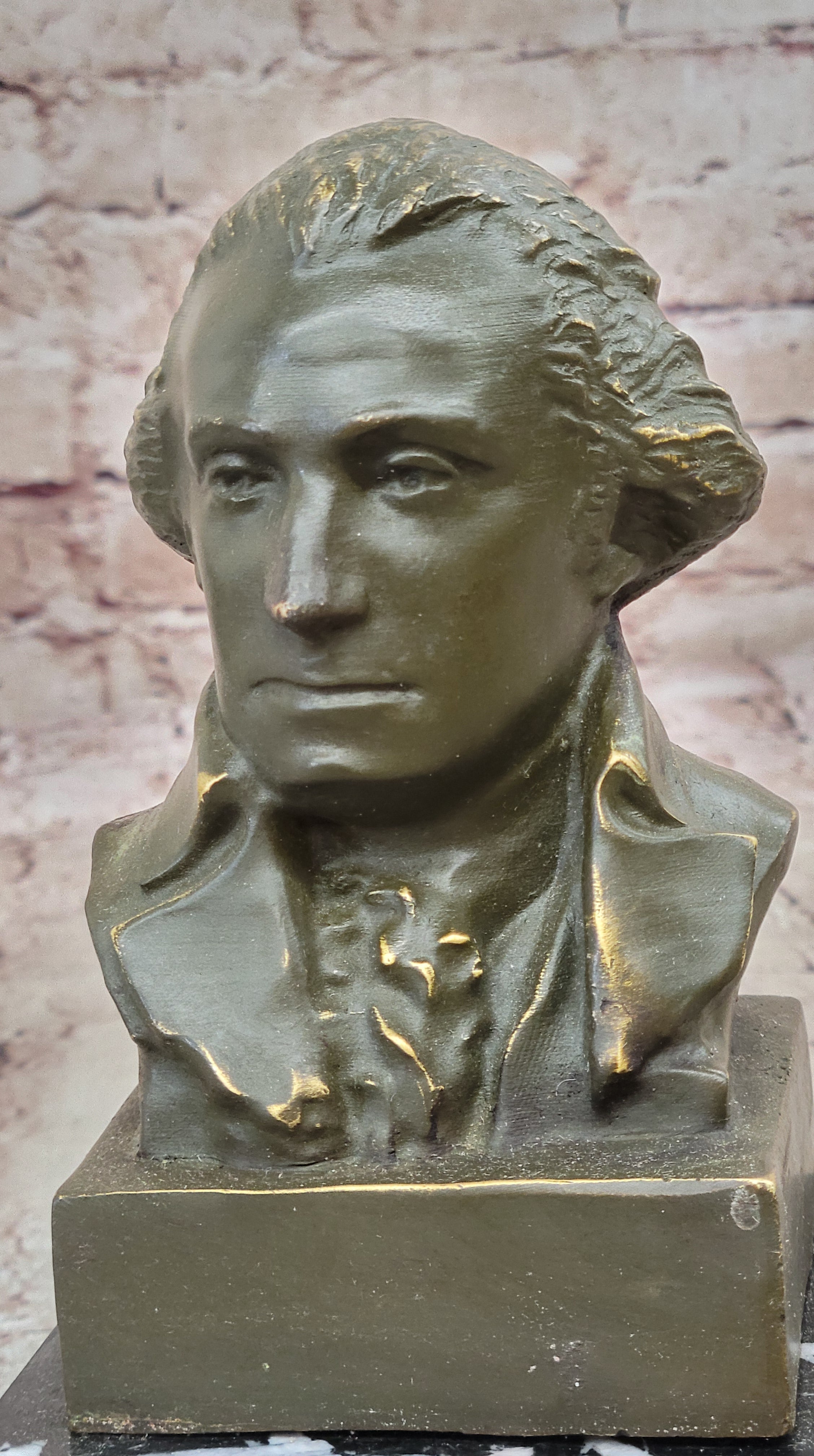 Bronze George Washington Bust Statue Historical Home Office Decoration Cold Cast Collectible