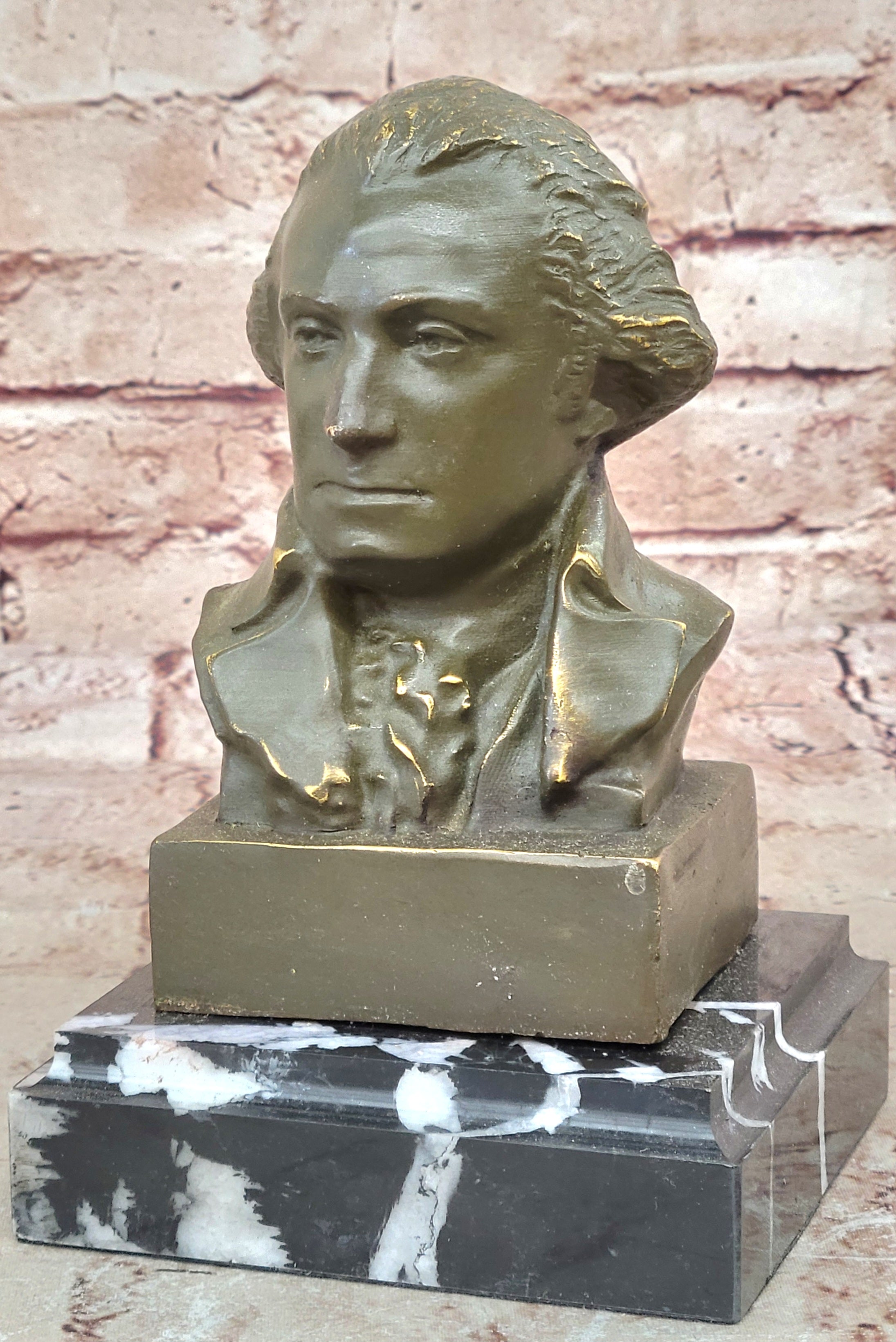 Bronze George Washington Bust Statue Historical Home Office Decoration Cold Cast Collectible