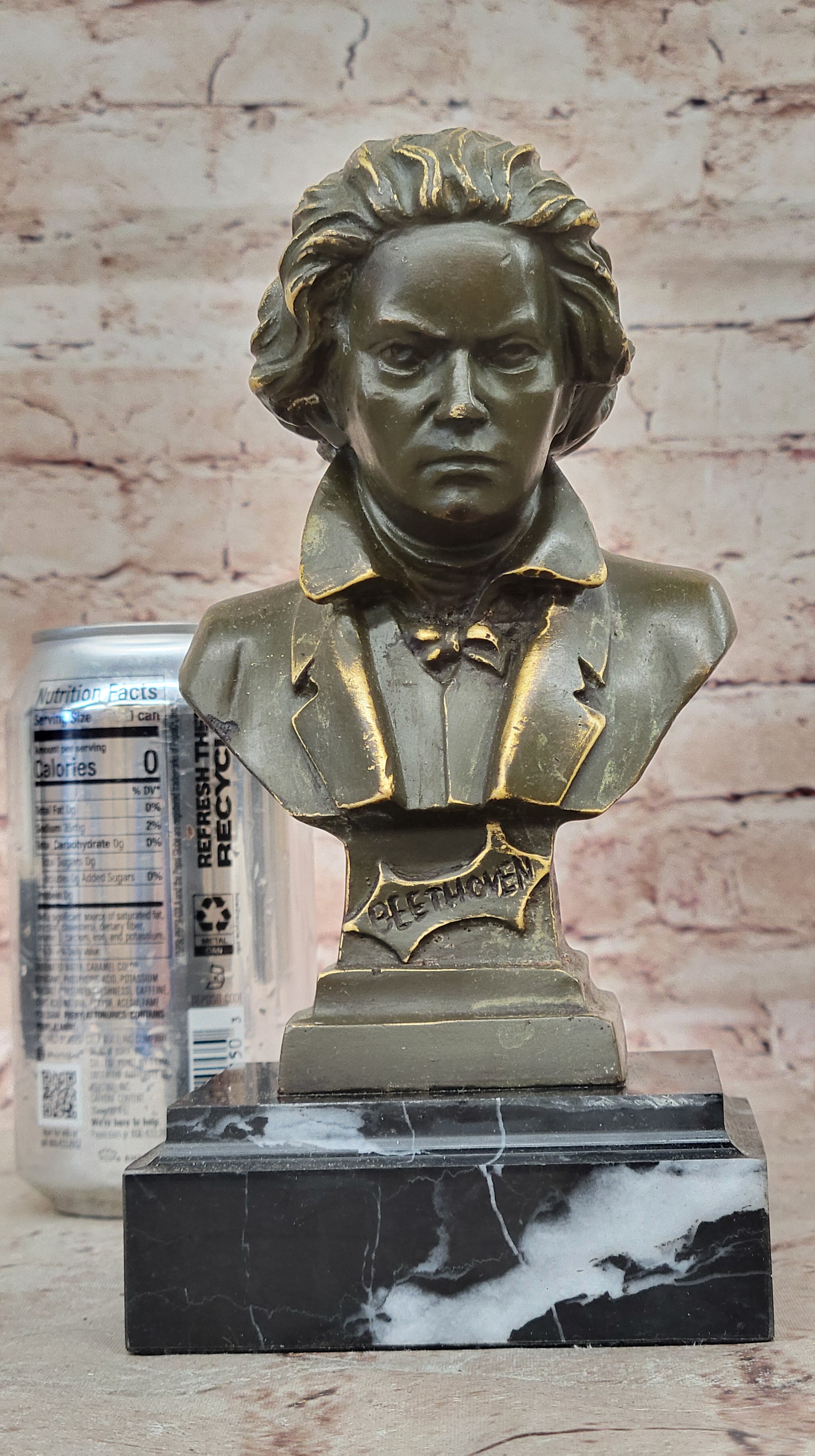 Classical Bronze Bust of Beethoven Sculpture Signed by Milo Music Art Figurine Hot Cast