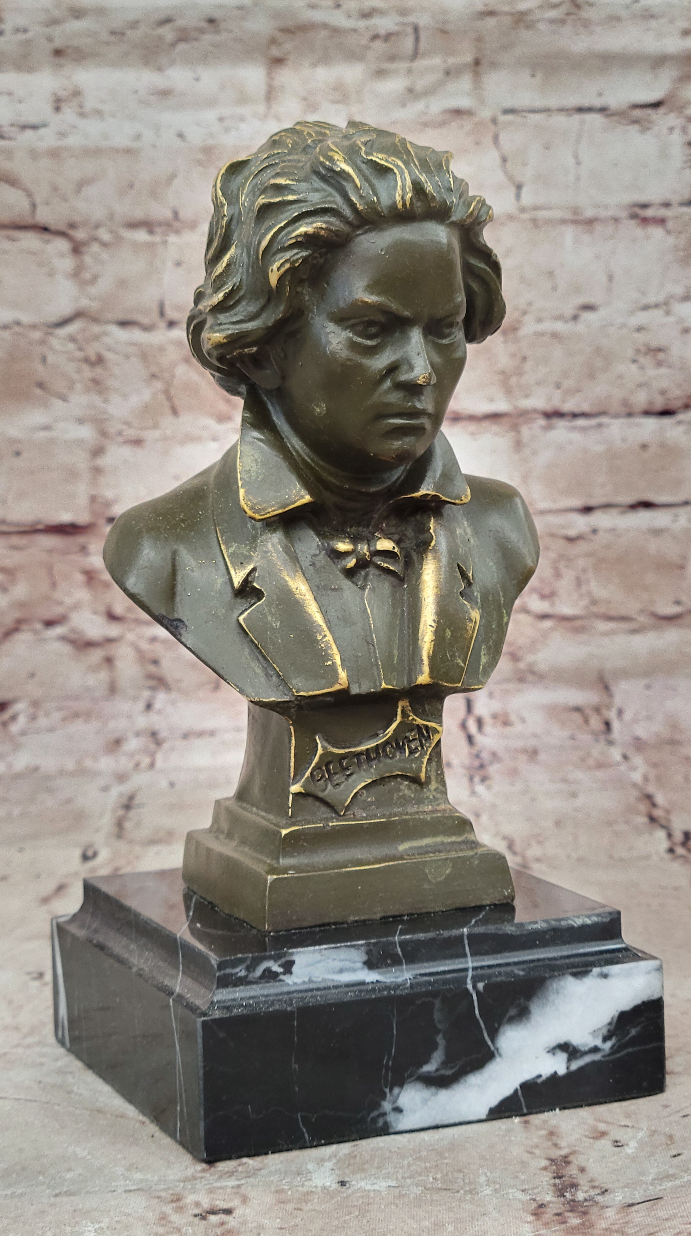 Classical Bronze Bust of Beethoven Sculpture Signed by Milo Music Art Figurine Hot Cast