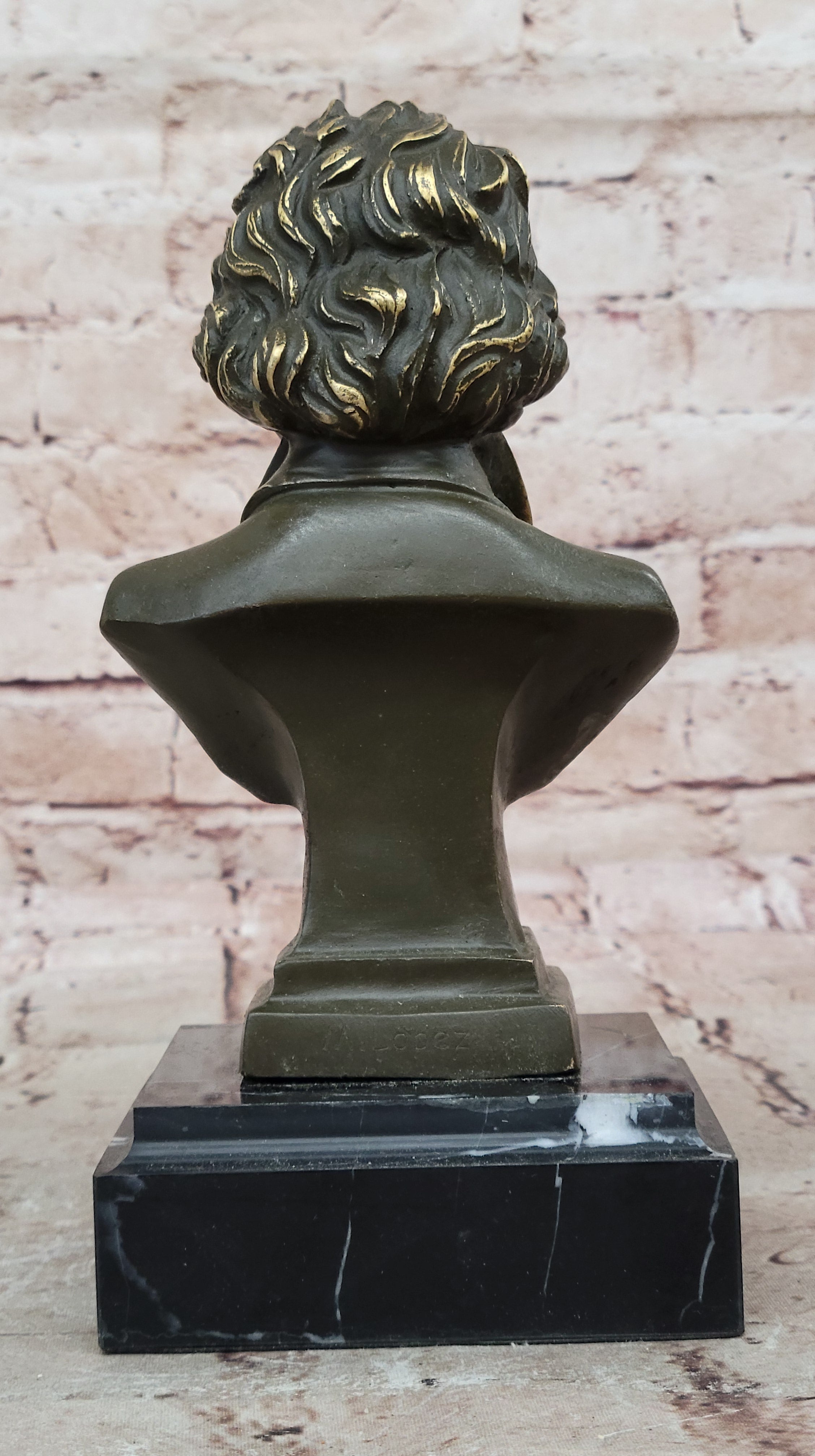 Classical Bronze Bust of Beethoven Sculpture Signed by Milo Music Art Figurine Hot Cast
