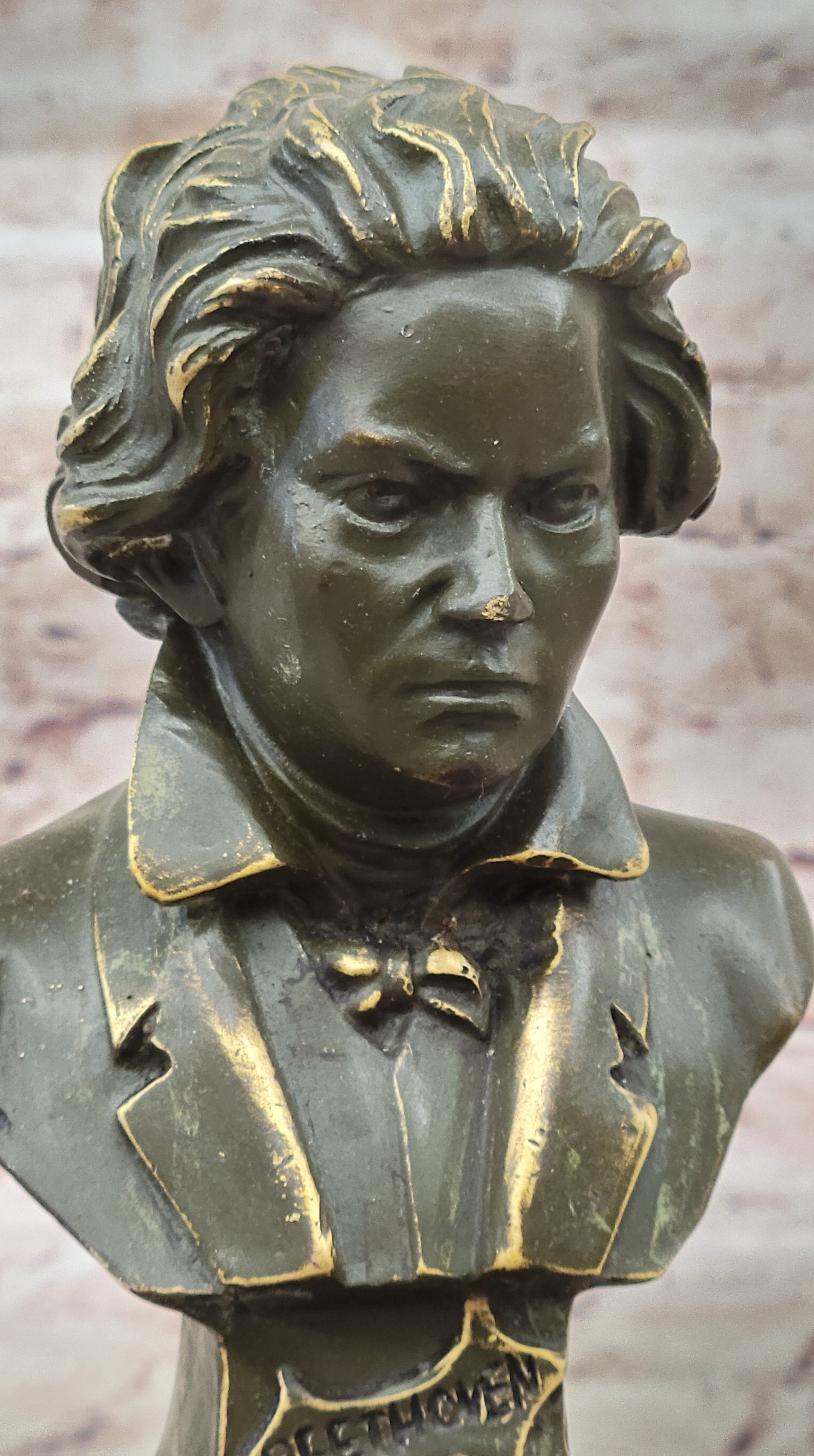 Classical Bronze Bust of Beethoven Sculpture Signed by Milo Music Art Figurine Hot Cast