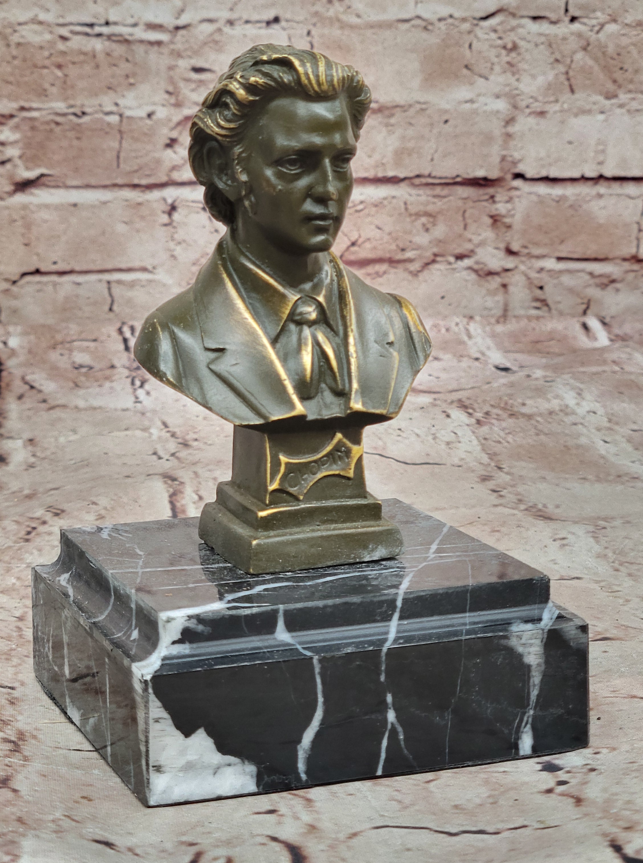 Hand Made Bronze Frederic Chopin Composer Head Bust Statue for Musicians and Collectors
