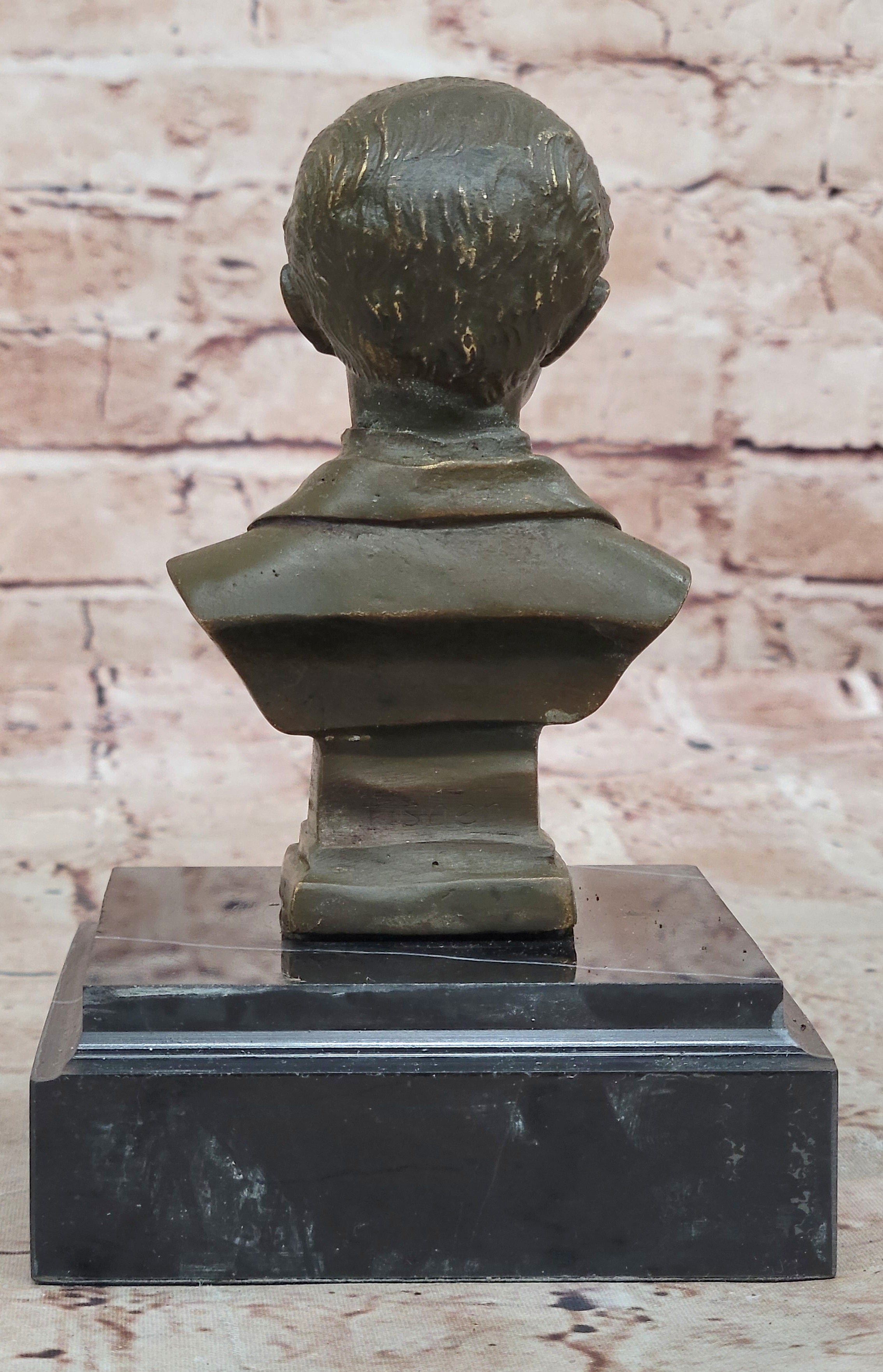 Vintage Bronze Figurine Musician Johann Strauss Music Statue Art Deco Bust Gift