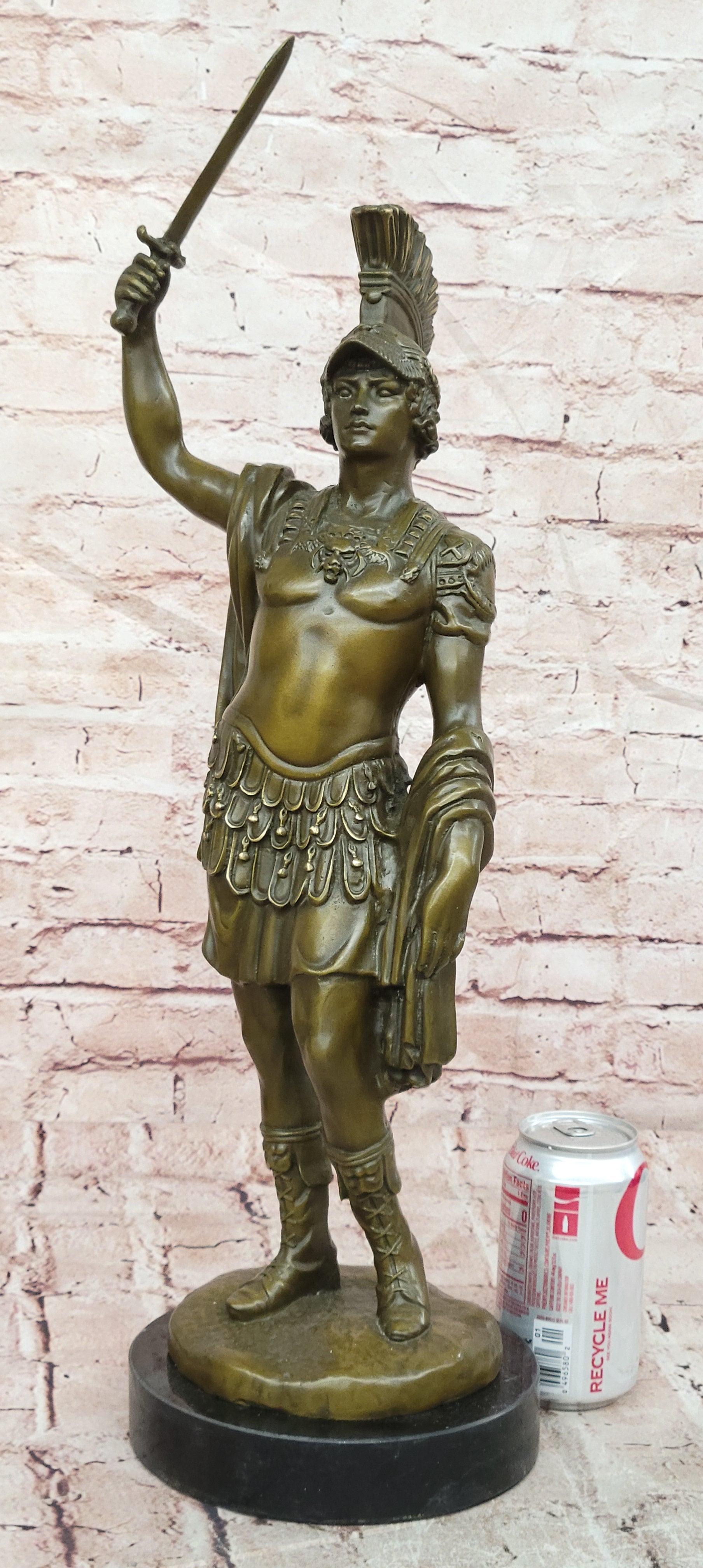 Bronze Roman Warrior Sculpture Signed Mavchi Gladiator Fine Art Figurine