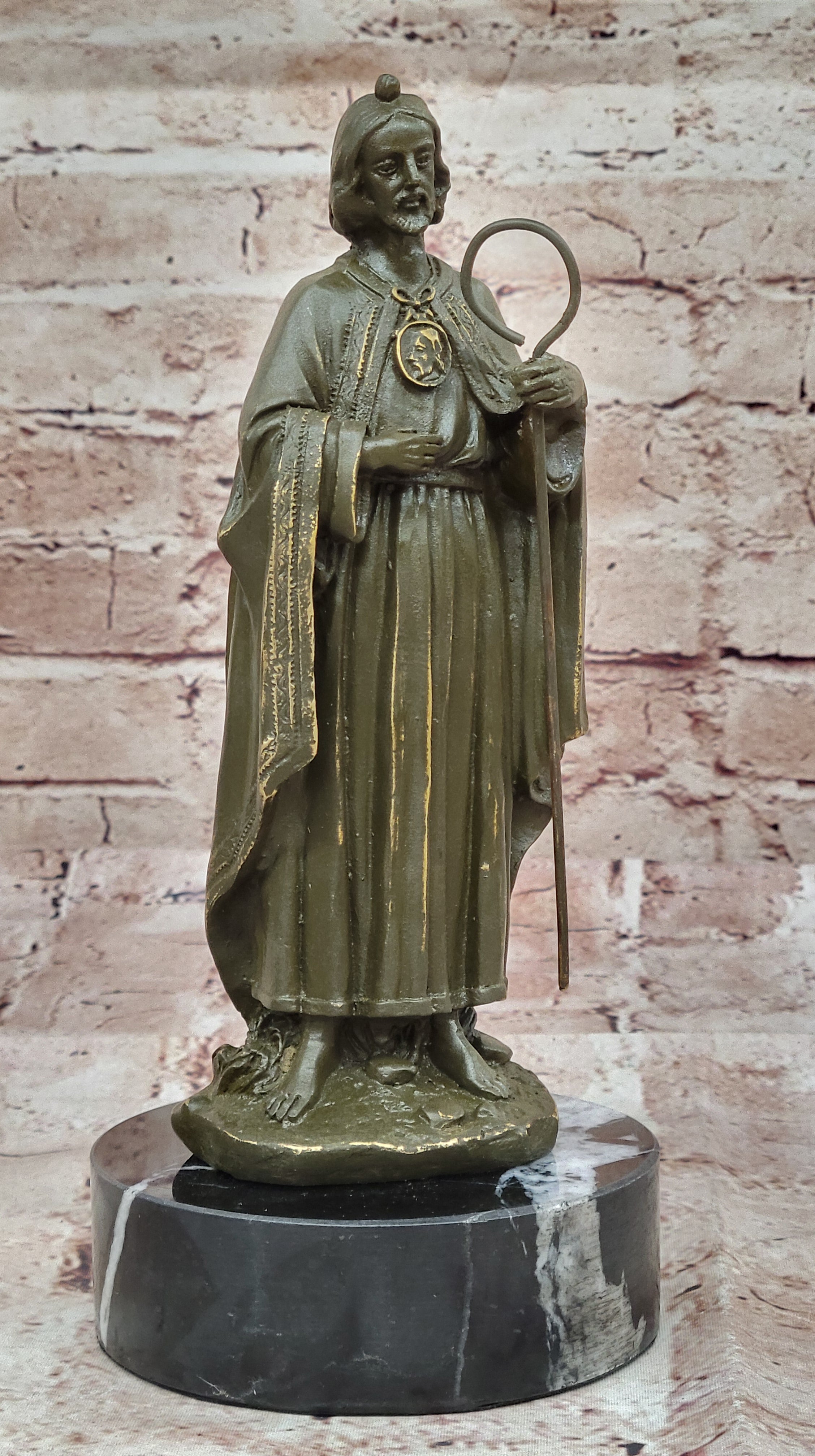 Authentic Bronze Saint Jude Statue – Handcrafted Religious Decor for Home or Sanctuary