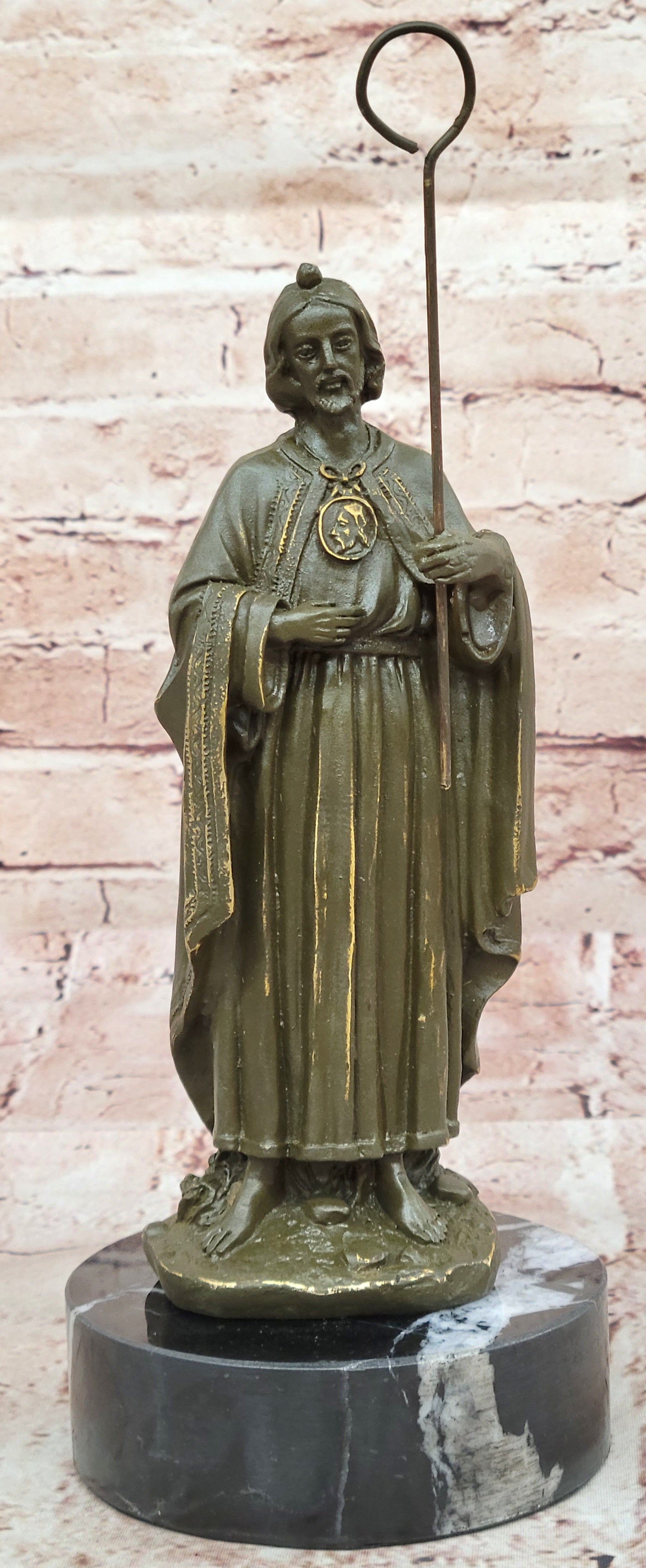 Authentic Bronze Saint Jude Statue – Handcrafted Religious Decor for Home or Sanctuary